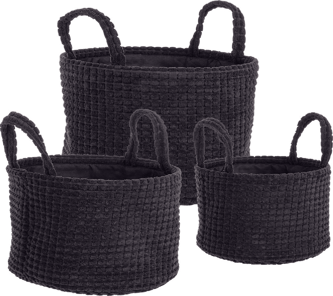 Set 2 pezzi con manico "Nicky" in poliestere – Nero – Bizzotto Homemotion