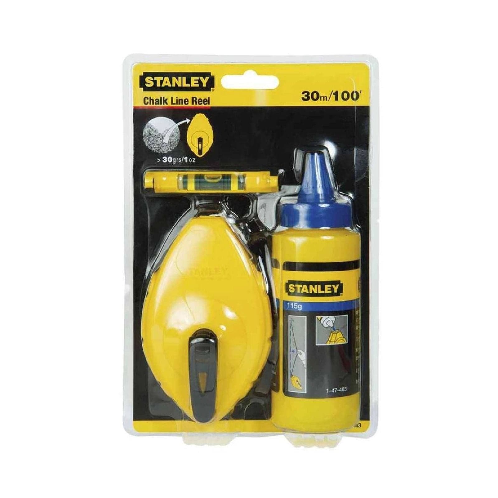 Tracciarighe in plastica completo di mini livella e flacone di polvere blu da 113 ml in Matite per falegname La Zappa - Altamura, commercioVirtuoso.it