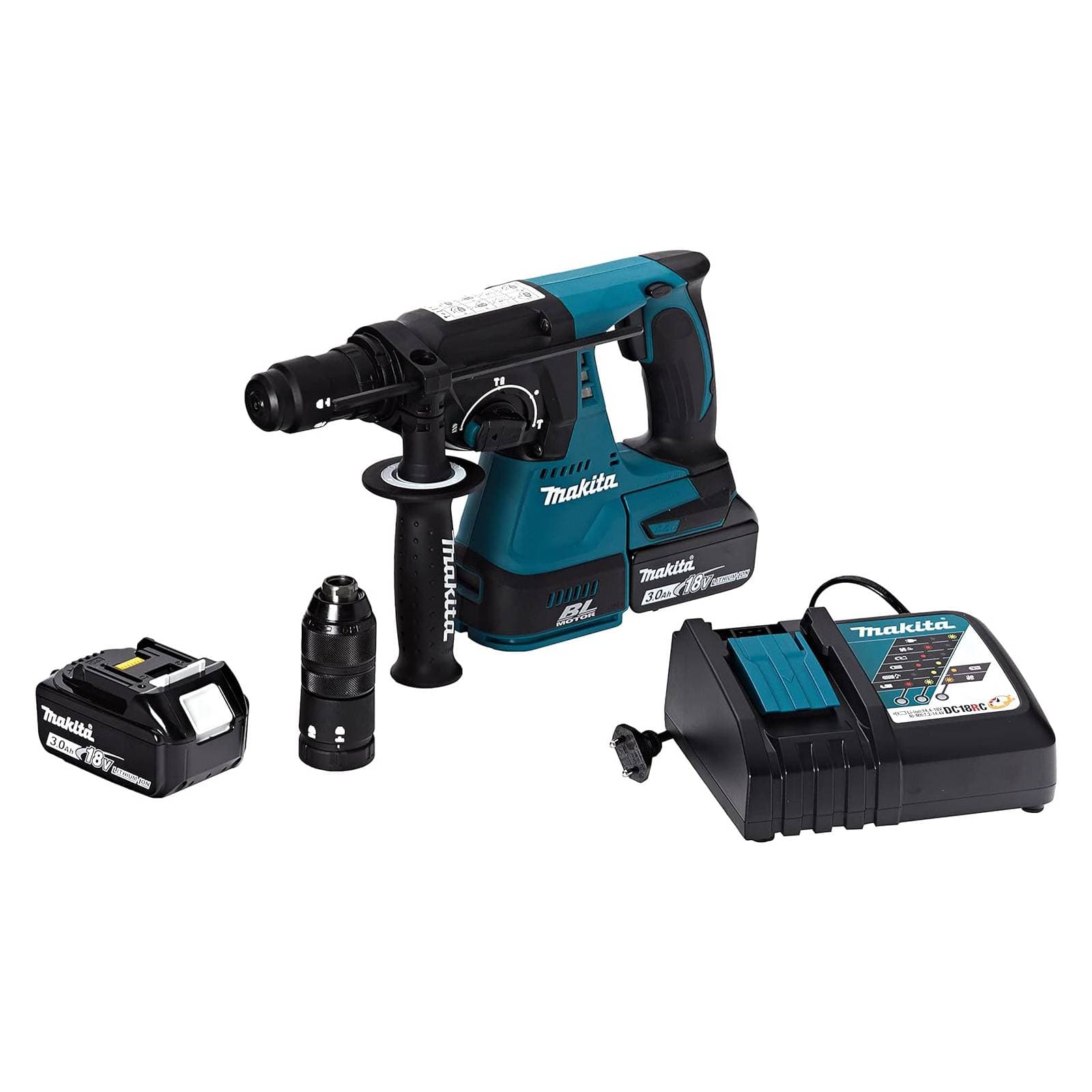 Tassellatore "DHR243RTJ-B" a batteria dotato di tre funzioni e impugnatura ergonomica con softgrip in Trapani a percussione La Zappa - Altamura, commercioVirtuoso.it