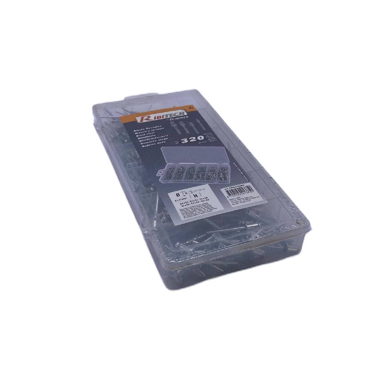 Assortimento rivetti con testa in alluminio e chiodi d'acciaio in cassetta di plastica da 320 pezzi in Chiodi di finitura La Zappa - Altamura, commercioVirtuoso.it