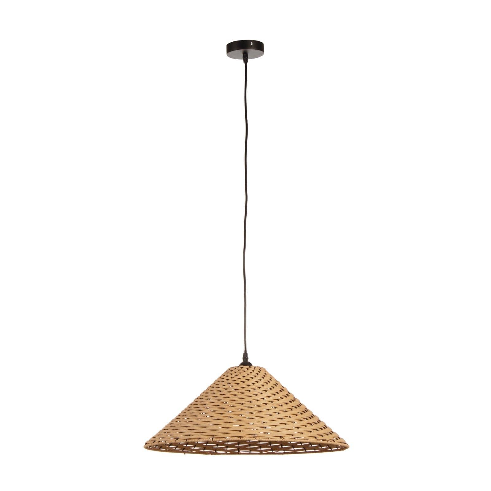 Lampadario "Gabon" marrone in metallo e rattan - 13