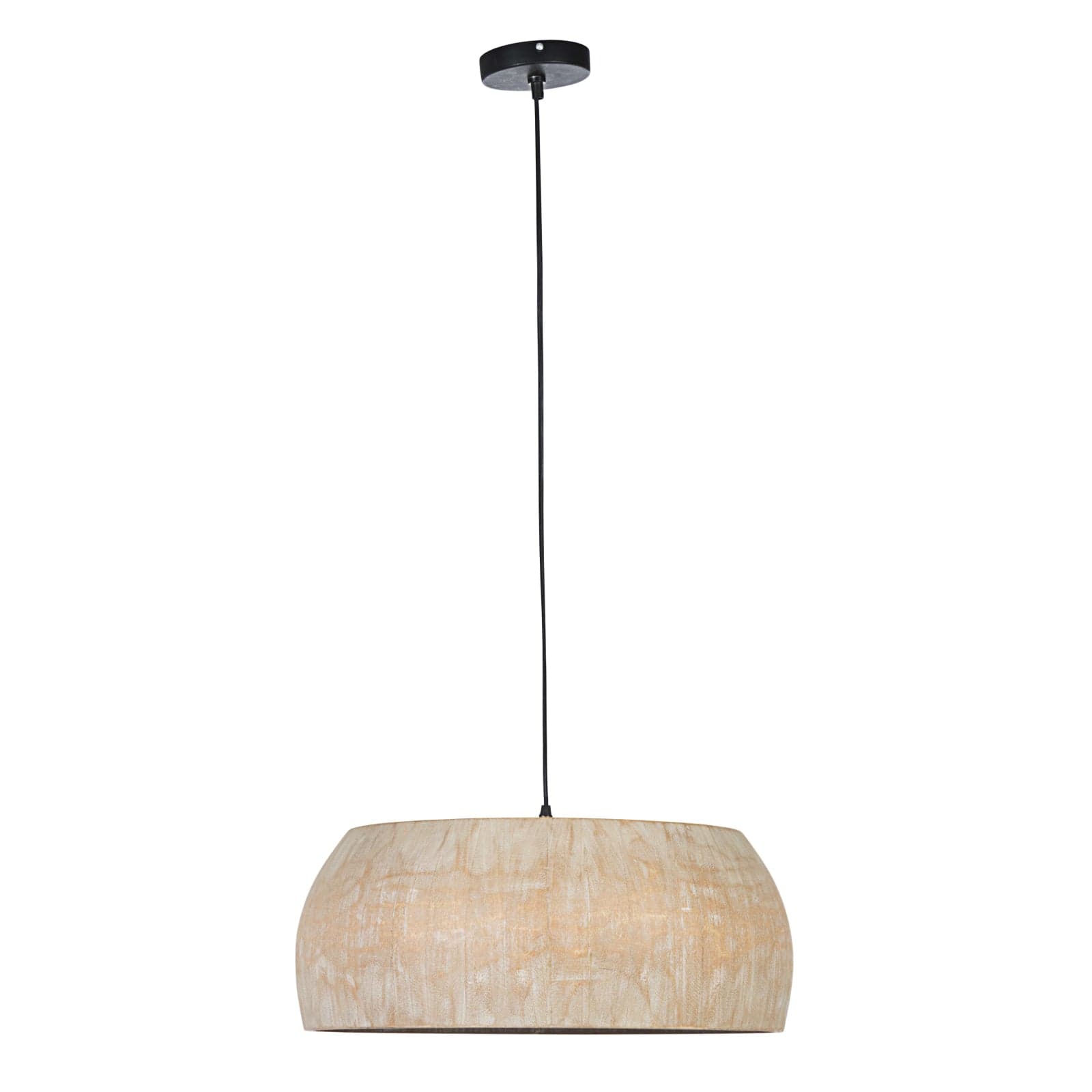 Lampadario "Solid" naturale in legno di paulonia e acciaio - 8