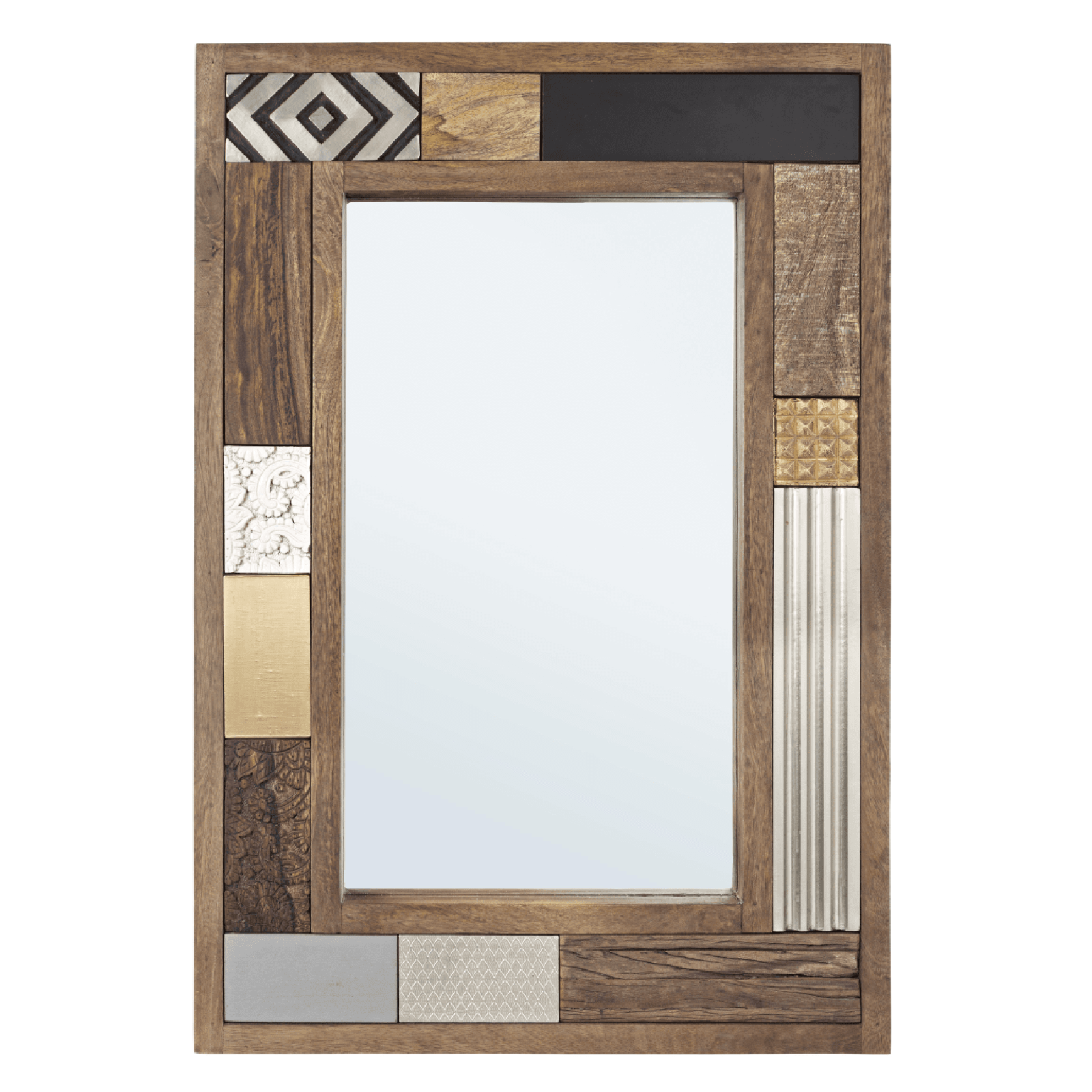 Specchio con cornice in legno "Dhaval" h 100a - 4b - 70 cm in Specchi da parete Decor Space - Altamura, commercioVirtuoso.it