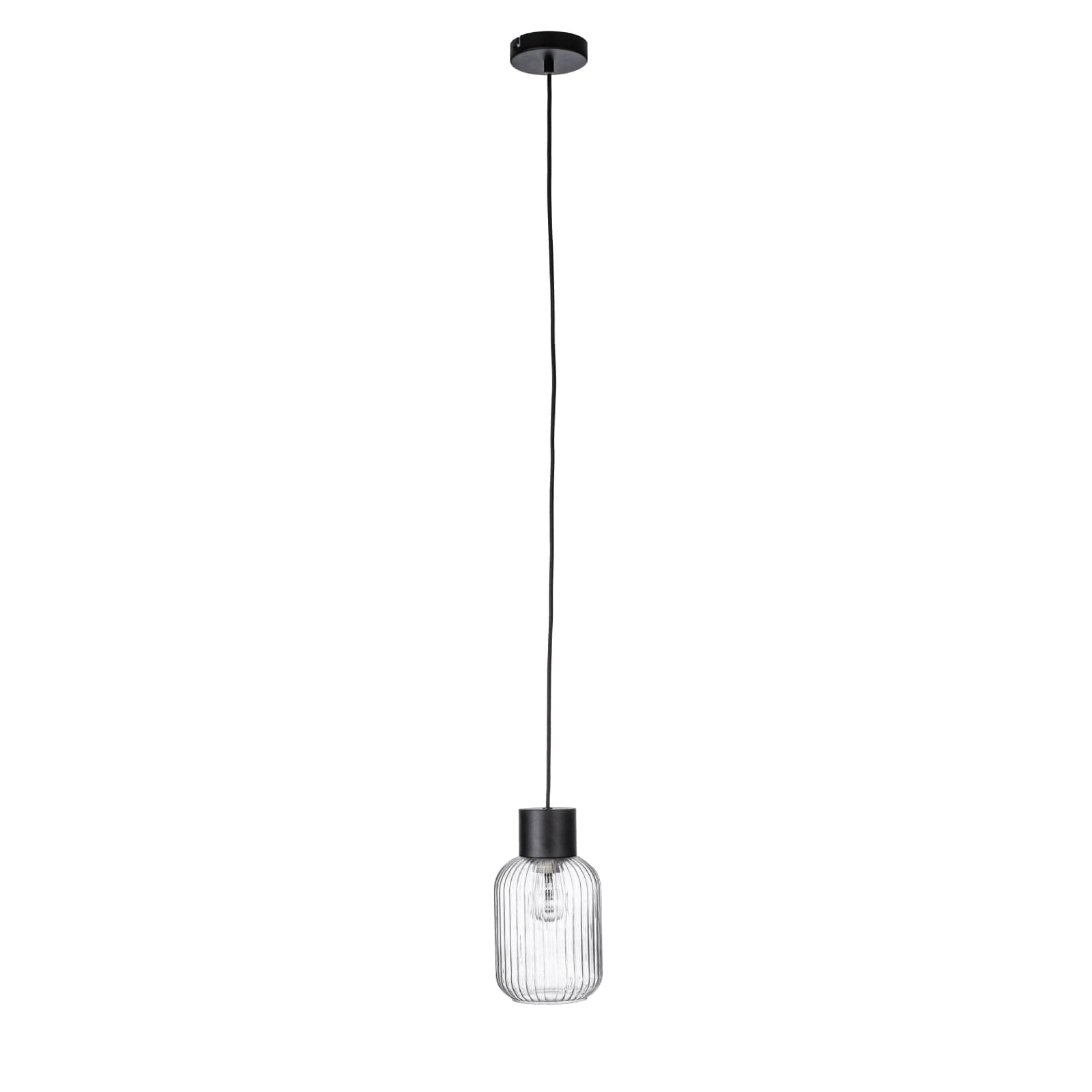 Lampadario 1 luce "Showy" in acciaio e vetro - 6