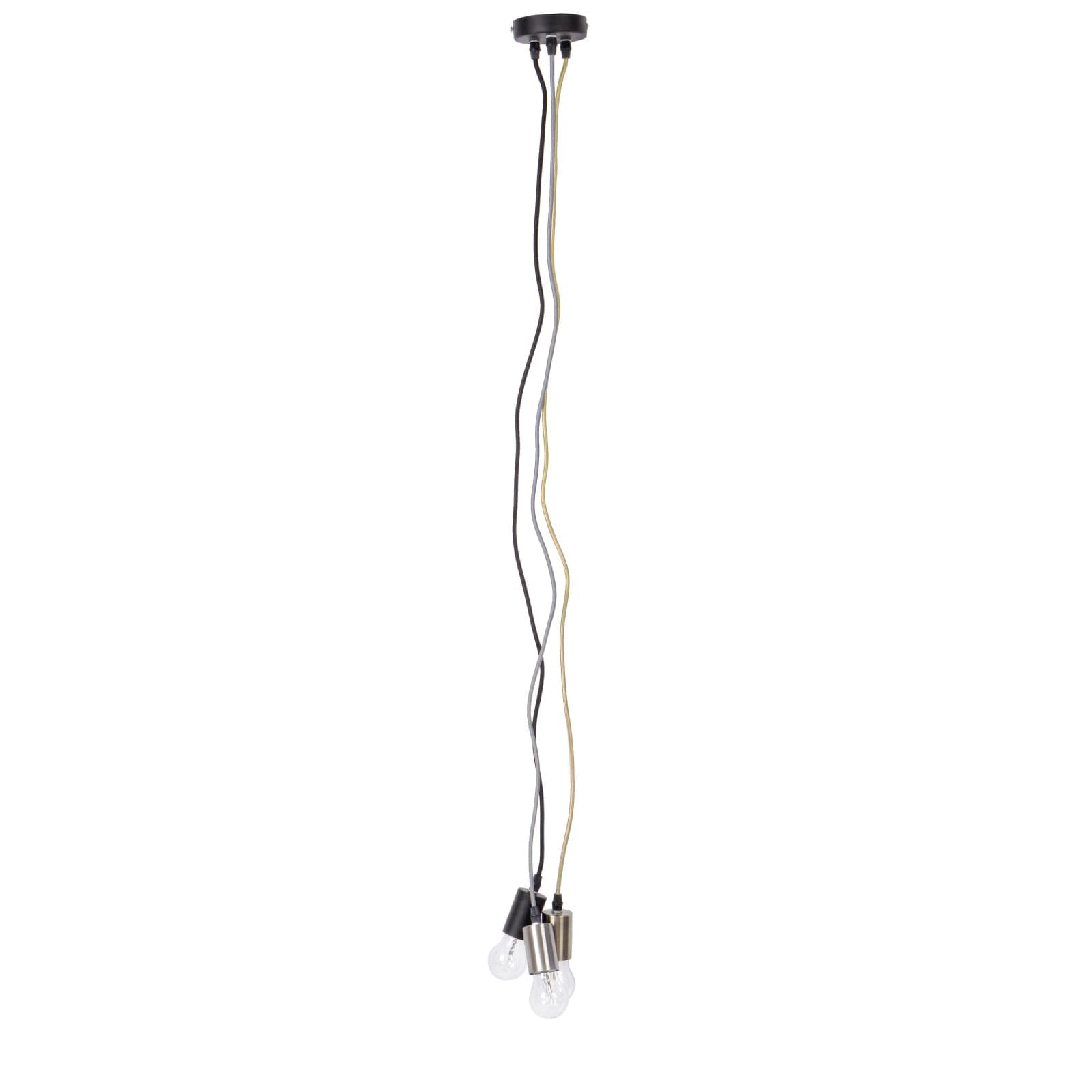 Lampadario "Oldish Light Met" in acciaio h 120 cm - 11