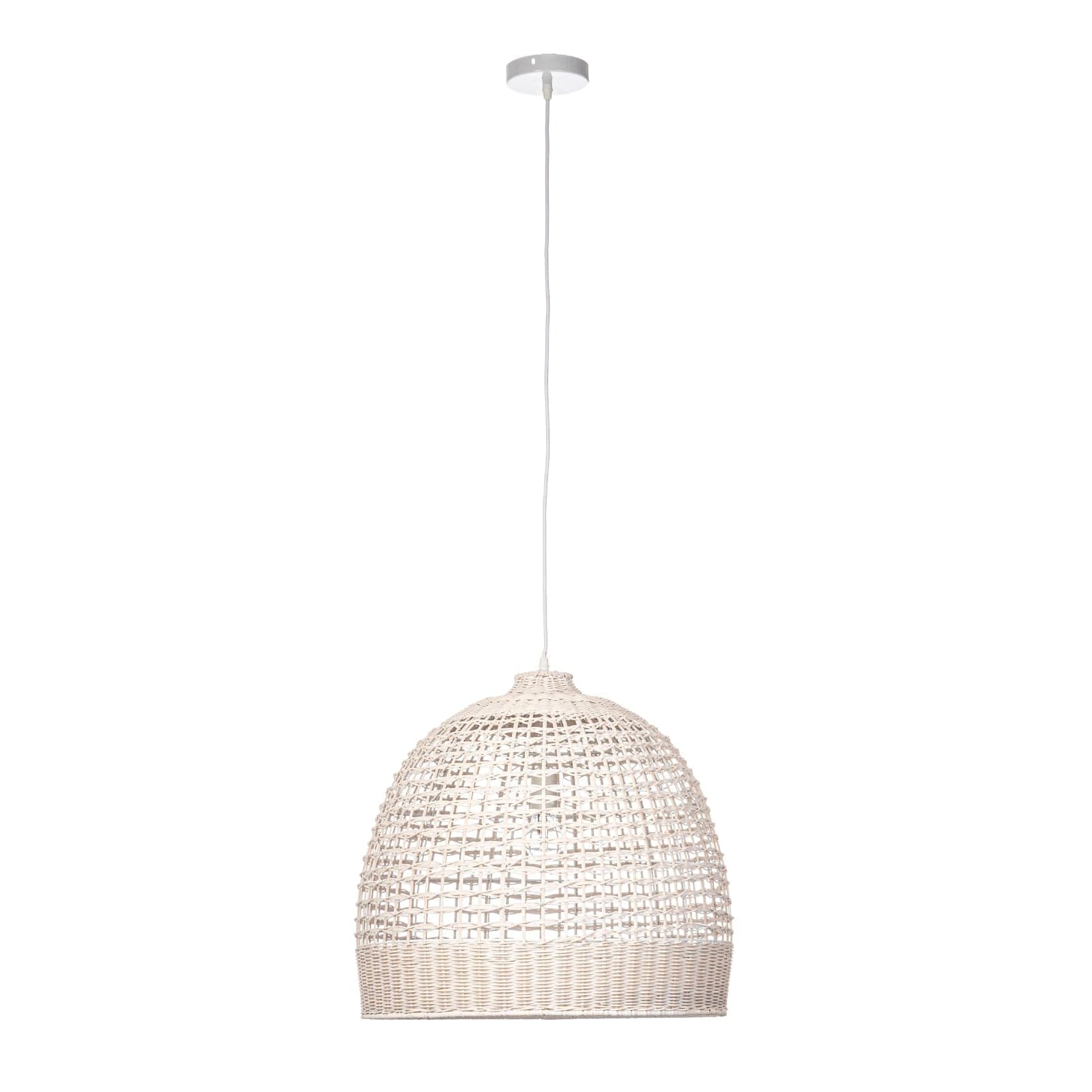 Lampadario "Siwa" in acciaio e rattan d 53 cm - 10