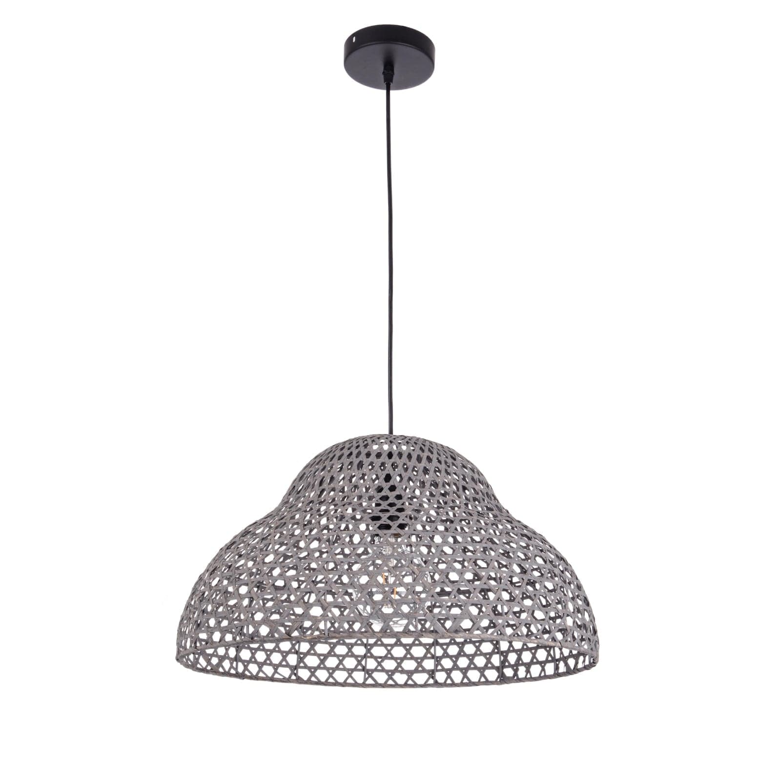 Lampadario "Astro Sagomato" in metallo e bamboo d 50 cm - 5