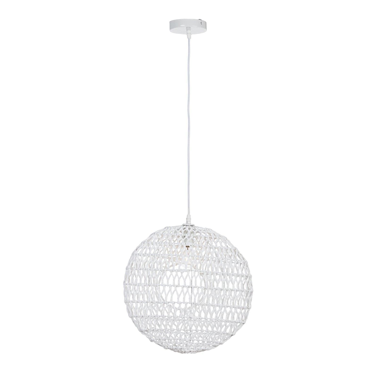 Lampadario "Pending" bianco in acciaio e carta - 8