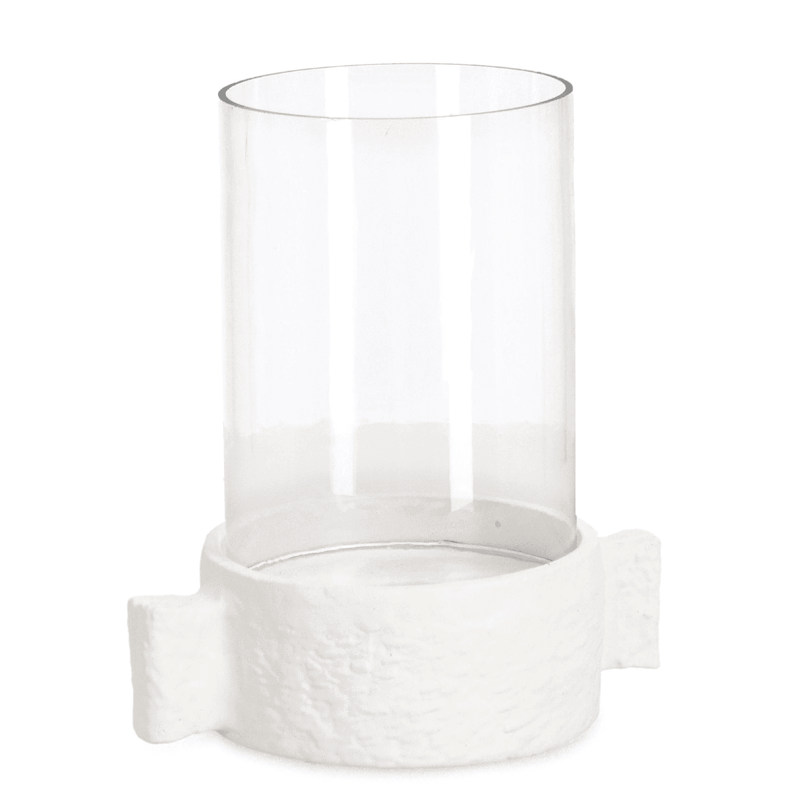 Porta candela hisar bianco h 31cm fatto con materiale in alluminio e vetro fatto a mano e con eventuali variazioni di colore, - 4