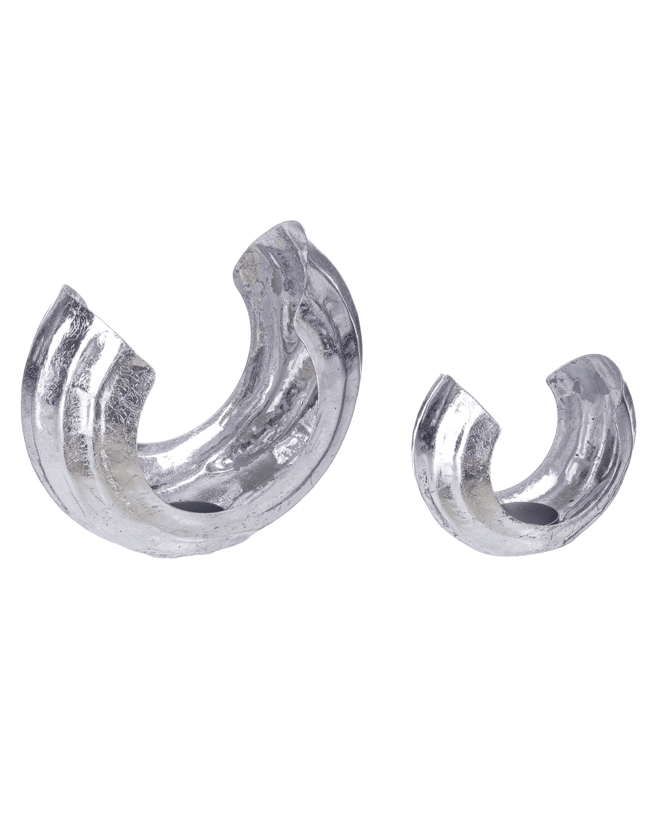 Set 2 porta tealight harsha argento realizzato in metallo - 2