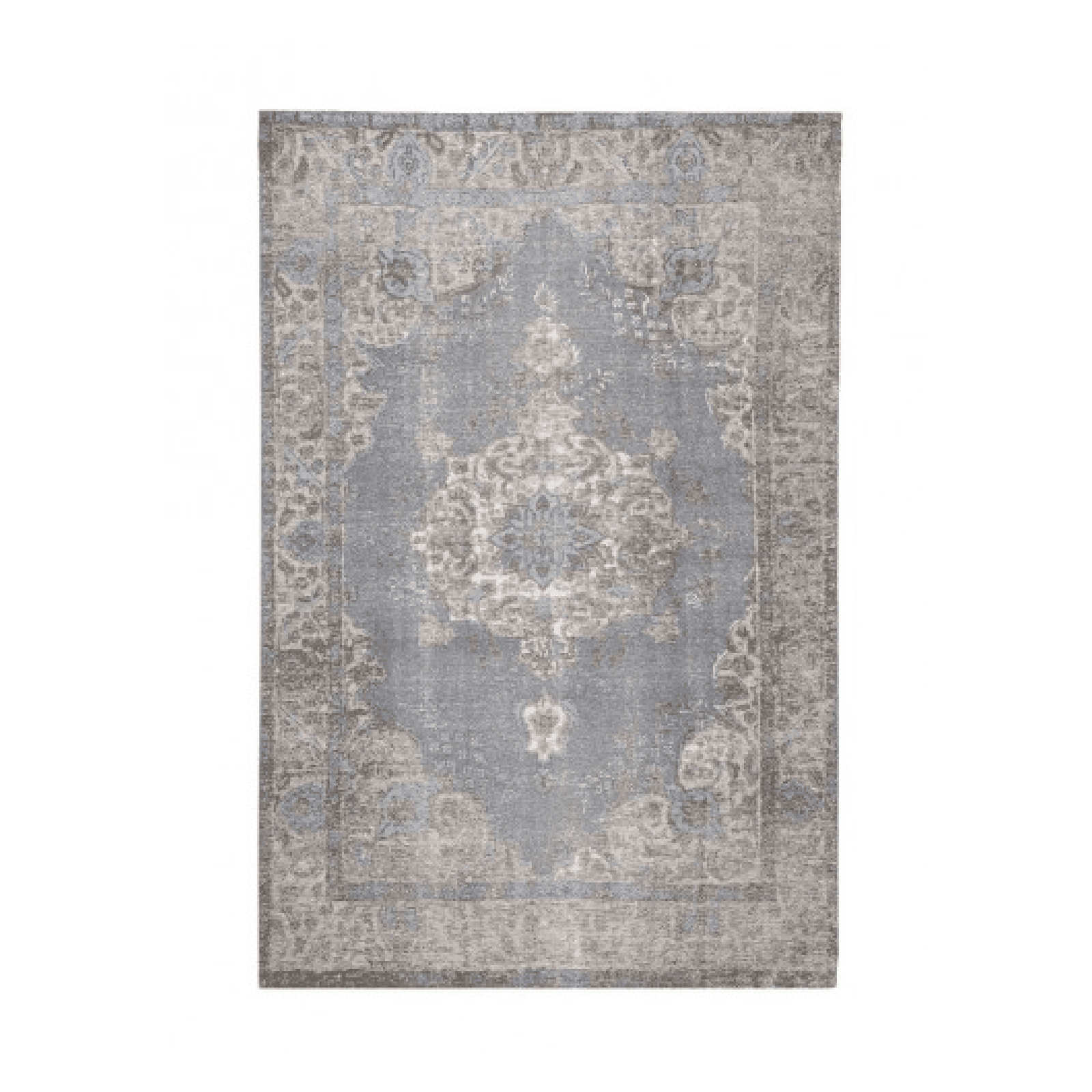 Tappeto da interno Chrea Blu Fronte in 50% ciniglia, 30% poliestere e 20% cotone. retro in latex. - 2