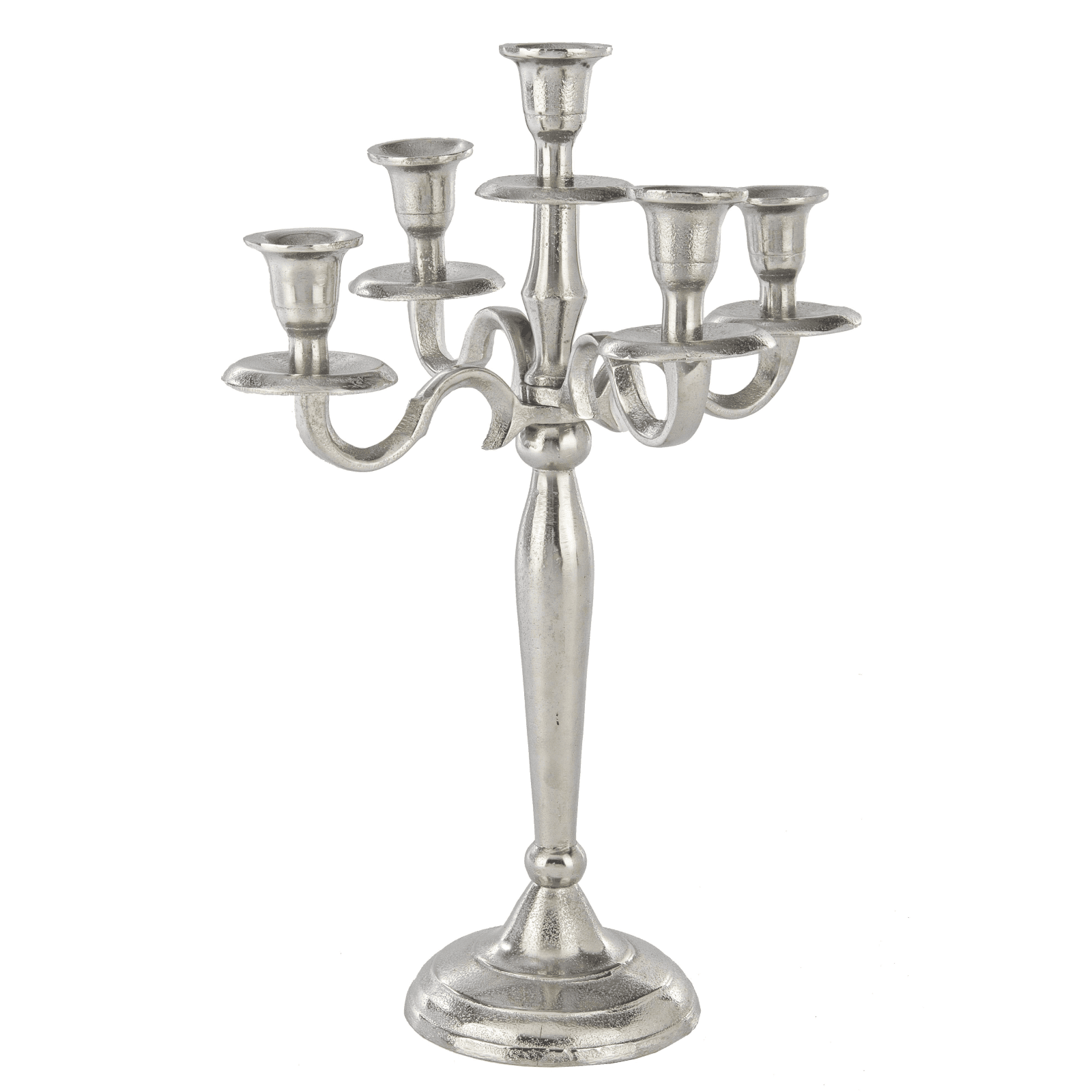 Candelabro karan in diverse misure sia a 5 fuochi che a 3 fuochi; prodotto realizzato in alluminio con finitura nickel grezzo. prodotto  da assemblare - 3