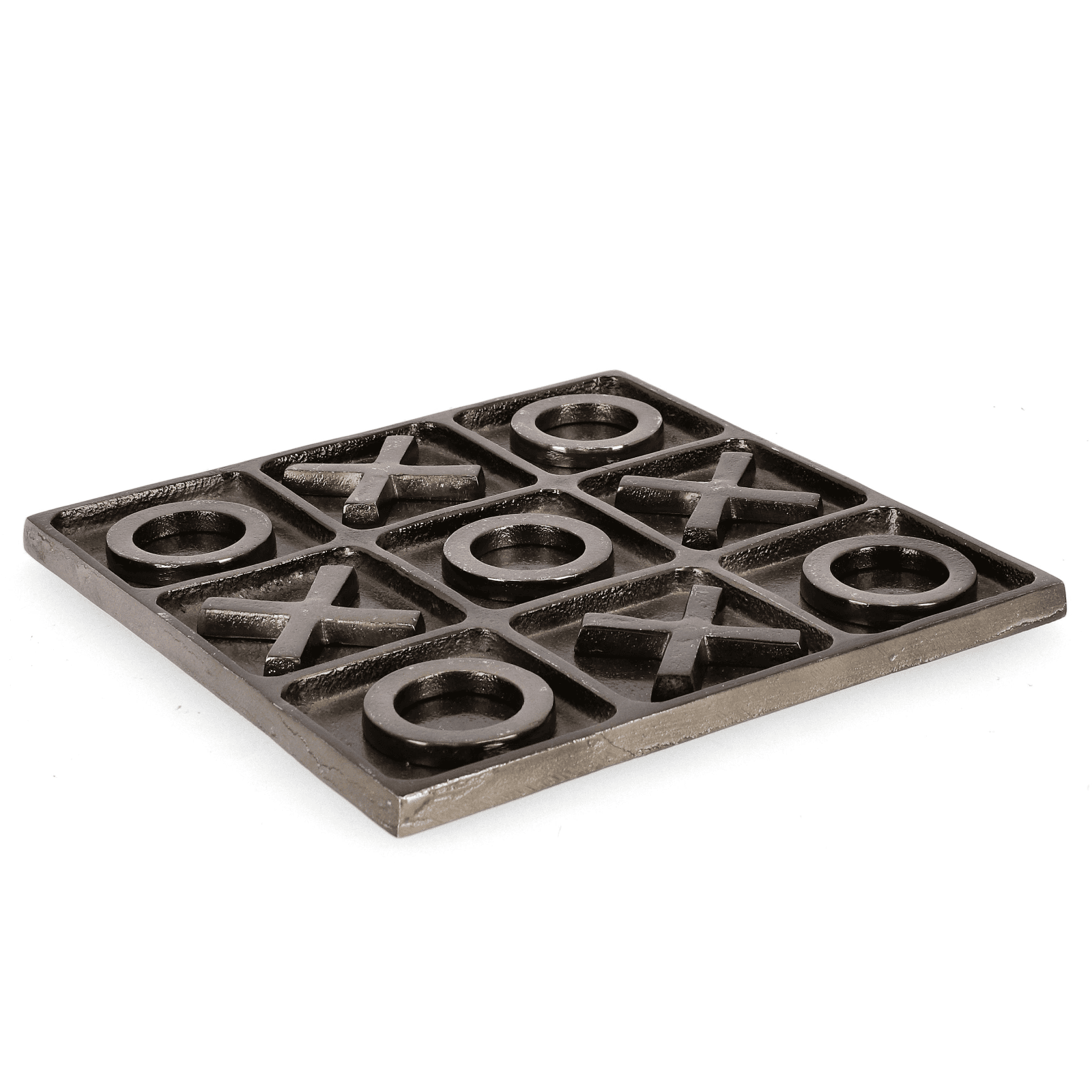 Gioco Tris da tavolo in alluminio decorazione lavorata artigianalmente