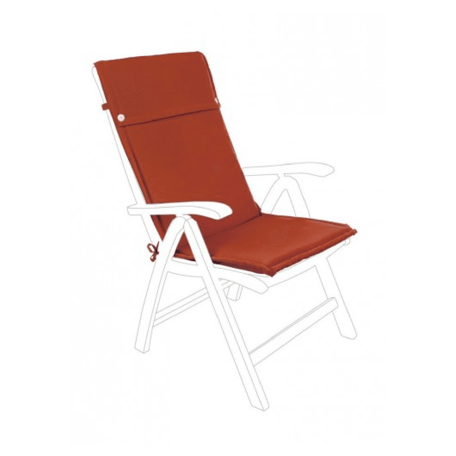 Cuscino da esterno per sedia e poltrona in Polyestere 180 gr Schienale Alto – Rosso Arancio – Bizzotto Homemotion