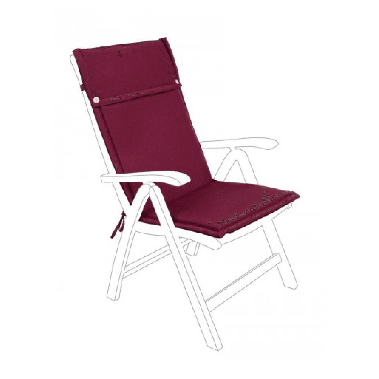 Cuscino da esterno per sedia e poltrona in Polyestere 180 gr Schienale Alto – Bordeaux – Bizzotto Homemotion