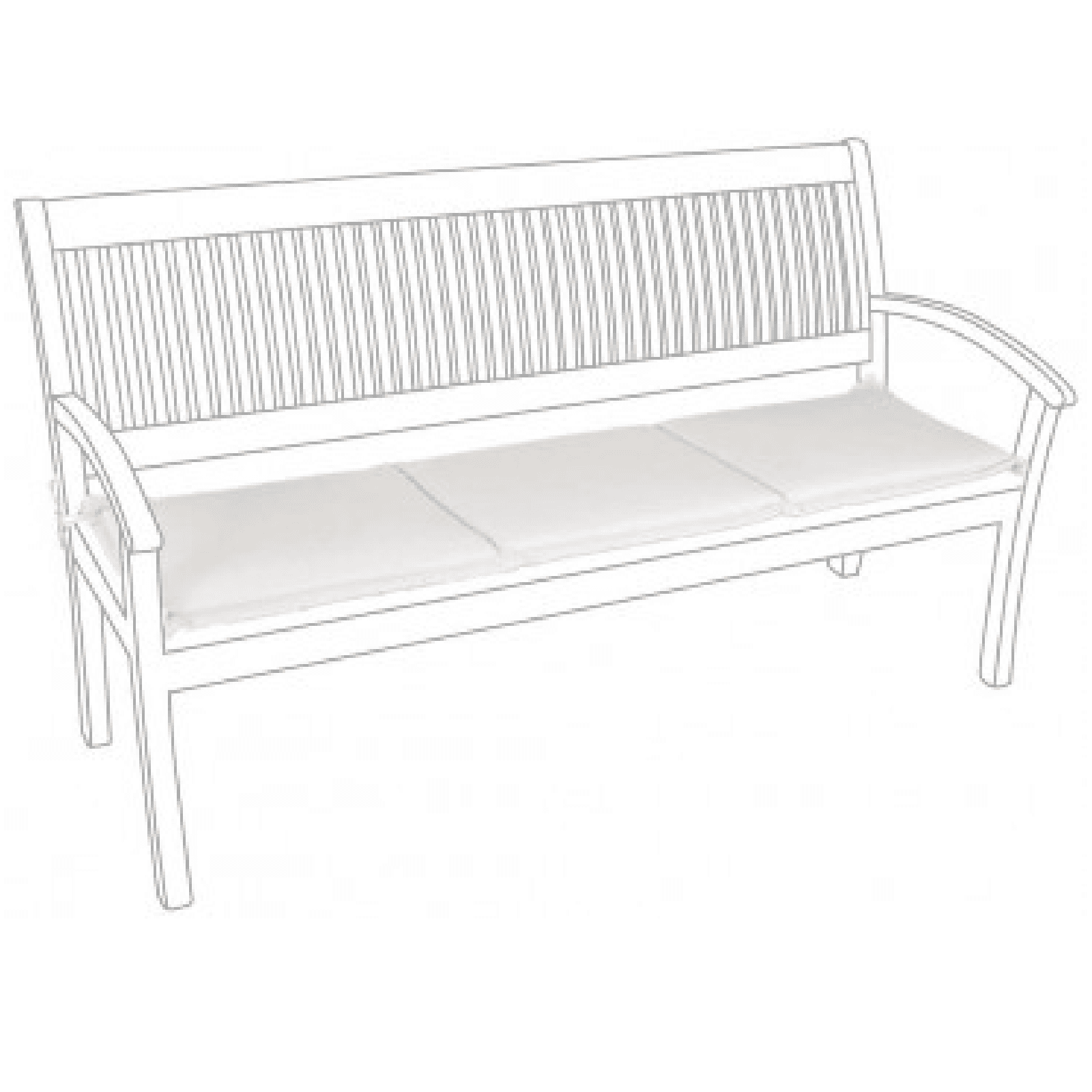 Cuscino da esterno per Panca 3 Posti in Polyestere 180 gr in Cuscini per divani Decor Space - Altamura, commercioVirtuoso.it