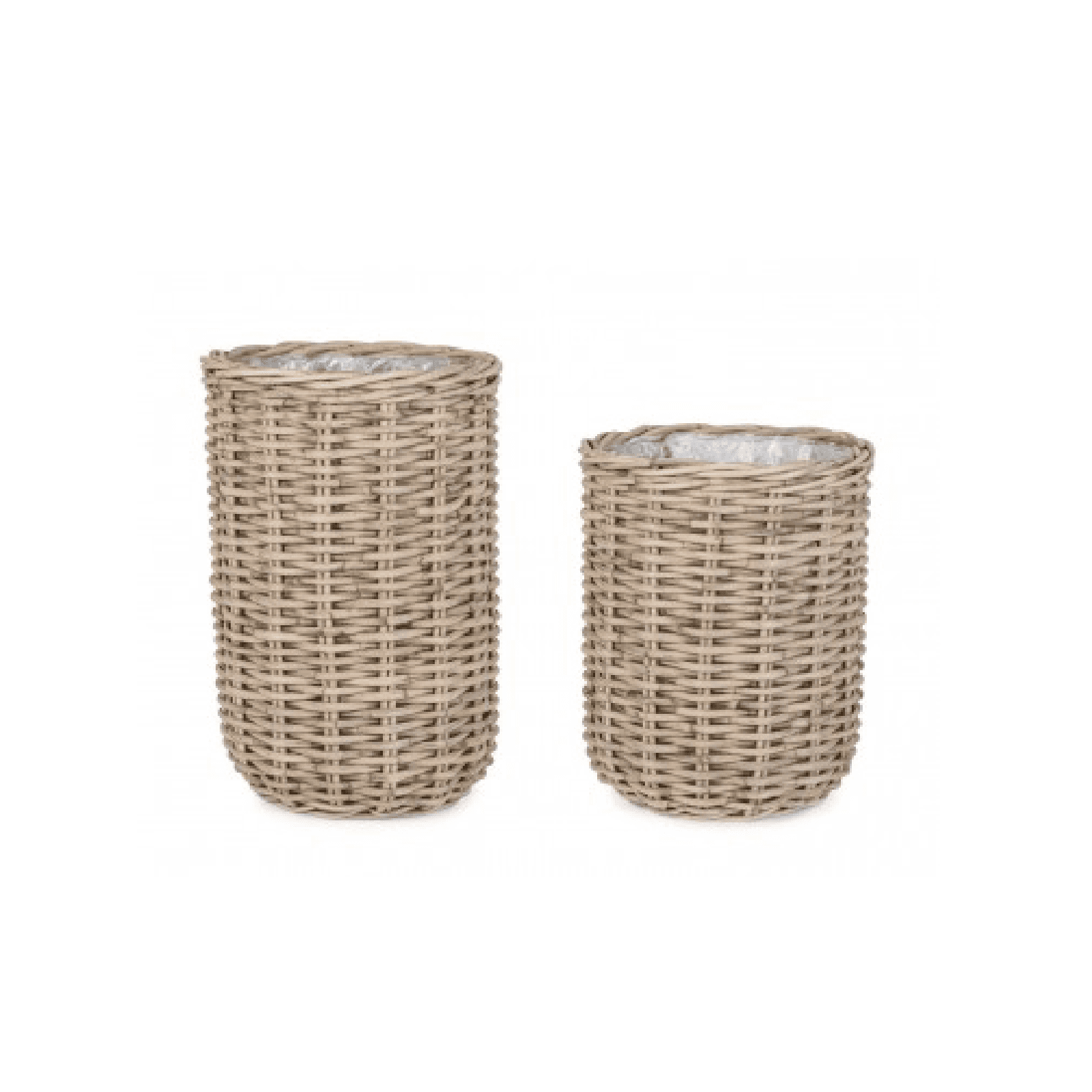 Set 2 Ceste Jefri ovale con rivestimento interno in nylon da esterno - 3