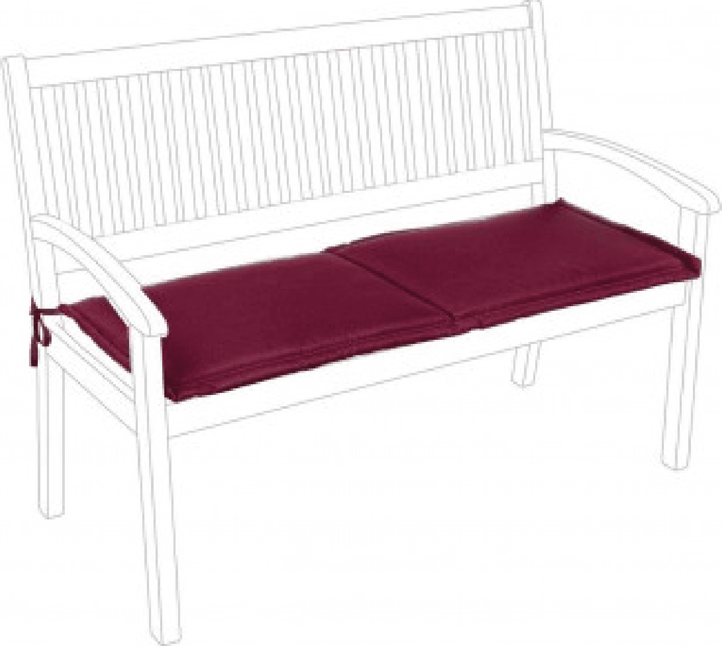 Cuscino da esterno per Panca 2 Posti in Polyestere 180 gr – Bordeaux – Bizzotto Homemotion