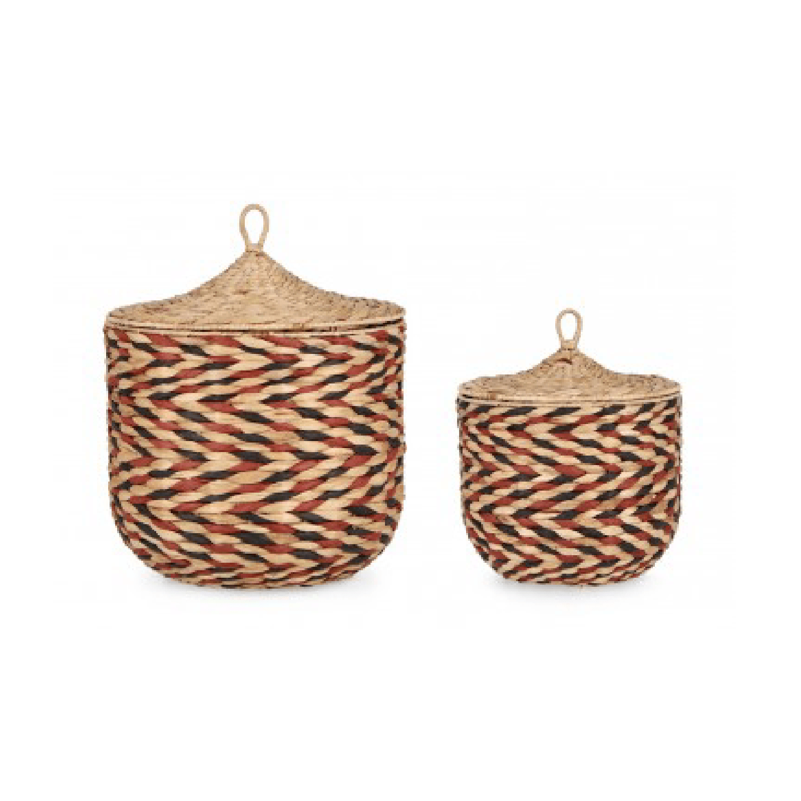 Set 2 cesta con coperchio Namibia tonda da esterno - 6
