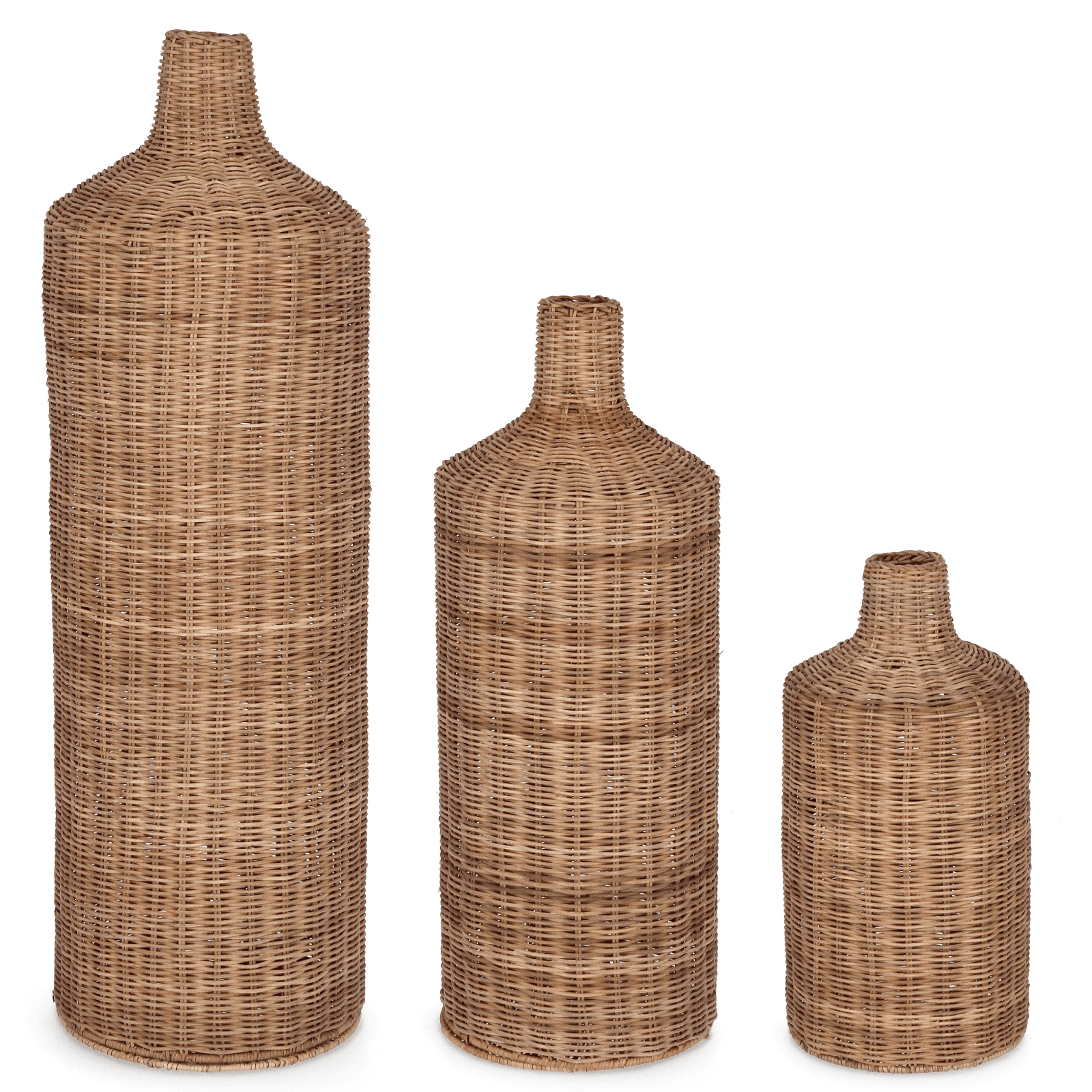 Set 3 Bottiglie decorative naturale in rattan naturale - 4
