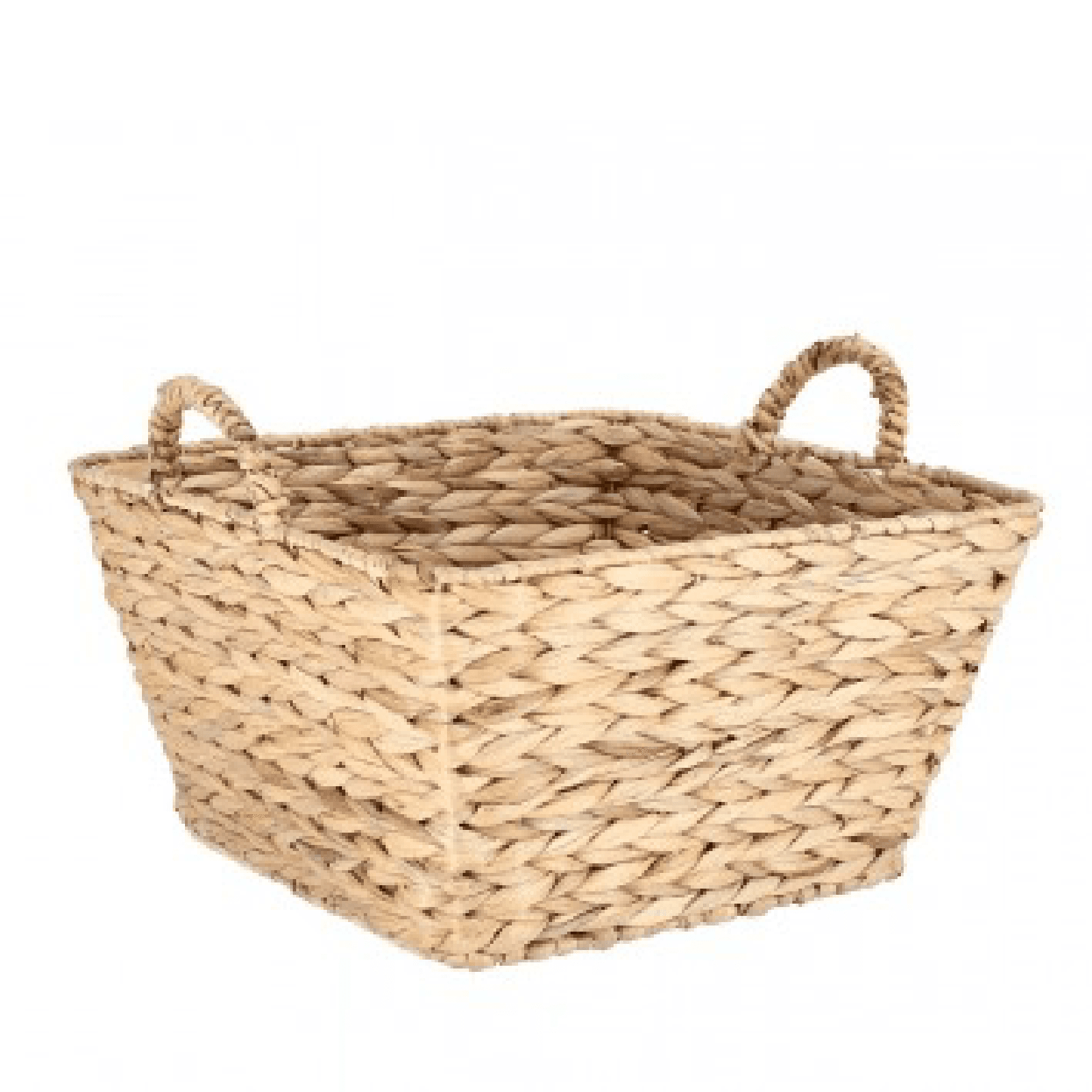 Cesta con 2 manici Kalaw svasato in giacinto d'acqua e in acciaio 42 x 42 cm - 4