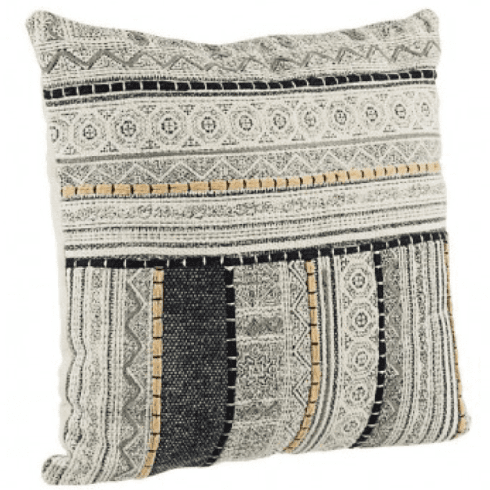 Cuscino tilak realizzato con  rivestimento in cotone lavorato e ricamato a mano e imbottitura in poliestere - 9
