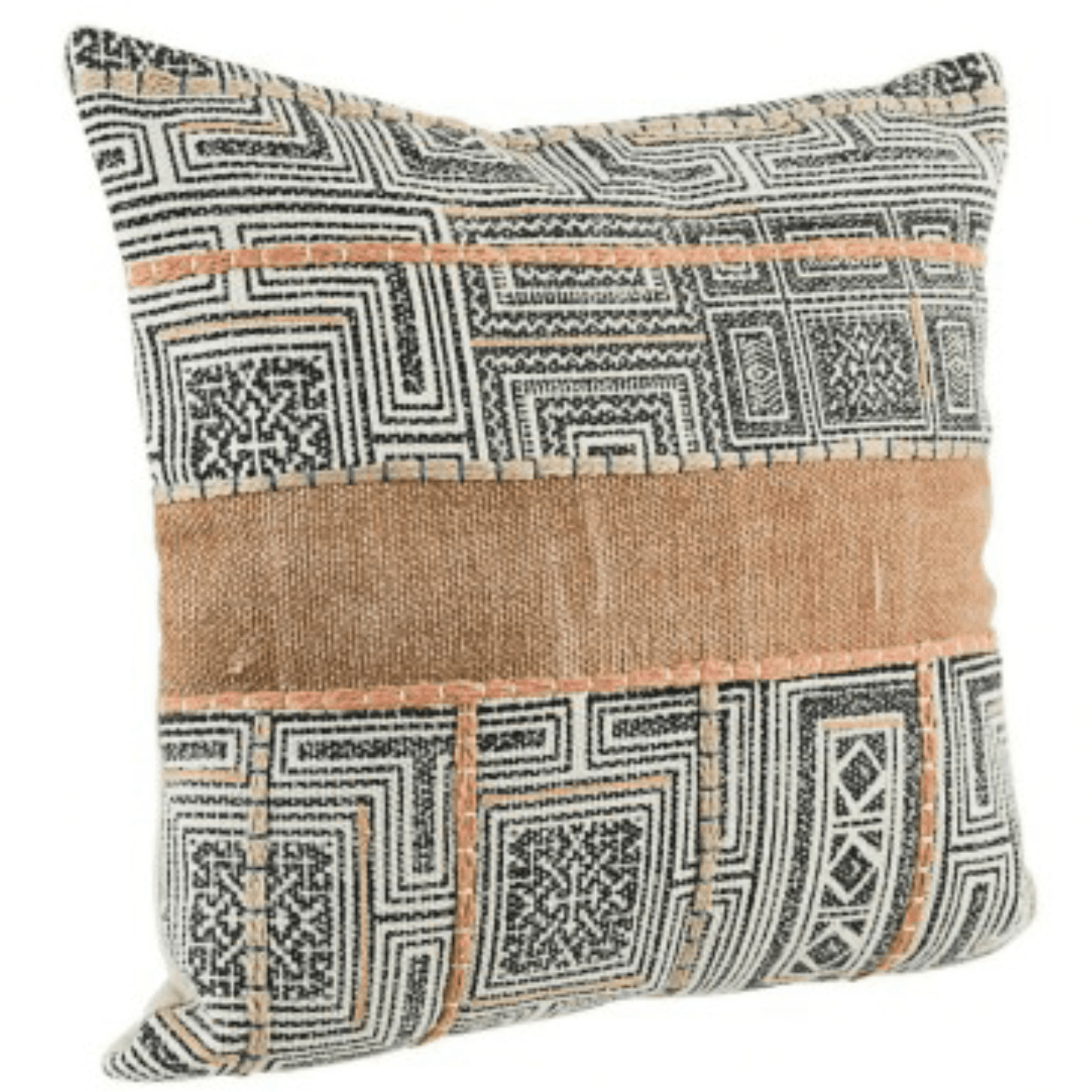 Cuscino tilak realizzato con  rivestimento in cotone lavorato e ricamato a mano e imbottitura in poliestere - 10