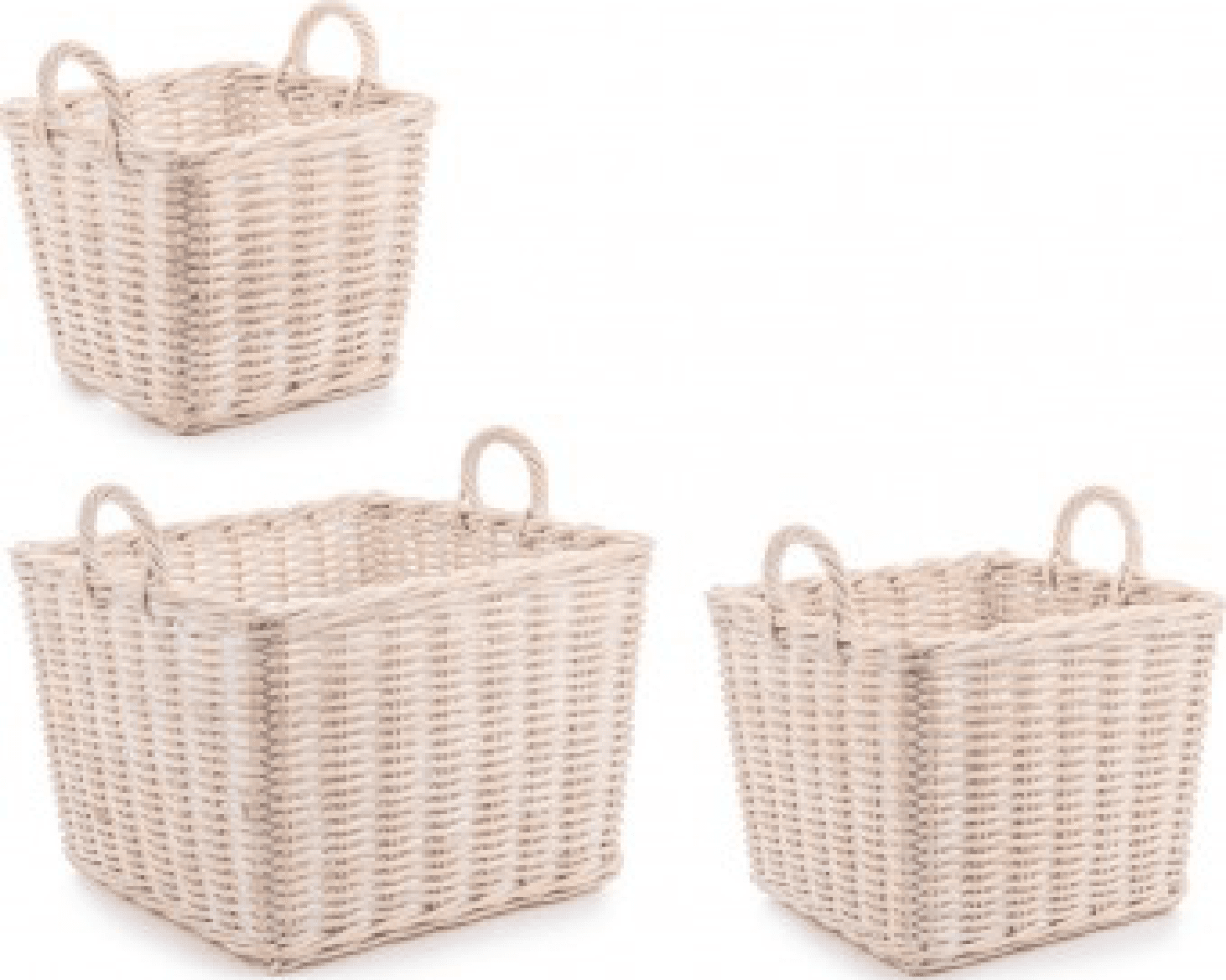 Set 3 Cesti Narra quadrate sbiancanti e naturale da esterno – Bizzotto Homemotion