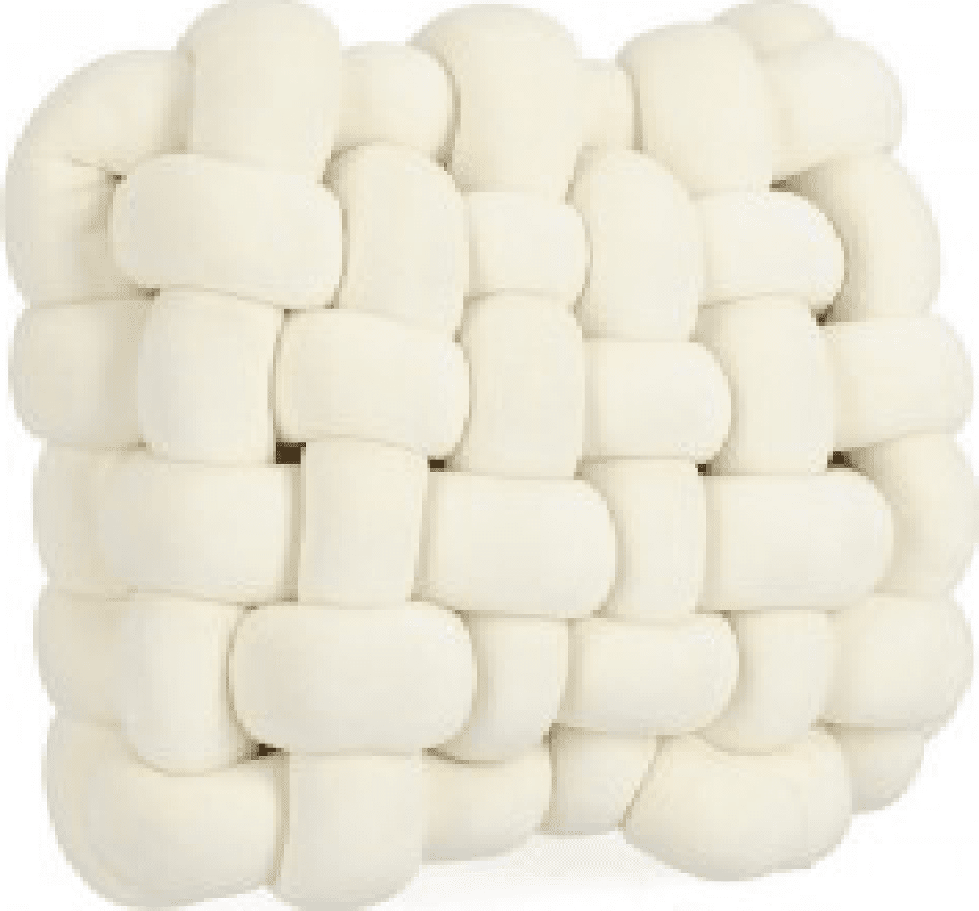 Cuscino entwine realizzato con 100% Poliestere, prodotto con varie tonalità di colore e misure – 30 x 30 x h 10cm, Avorio –