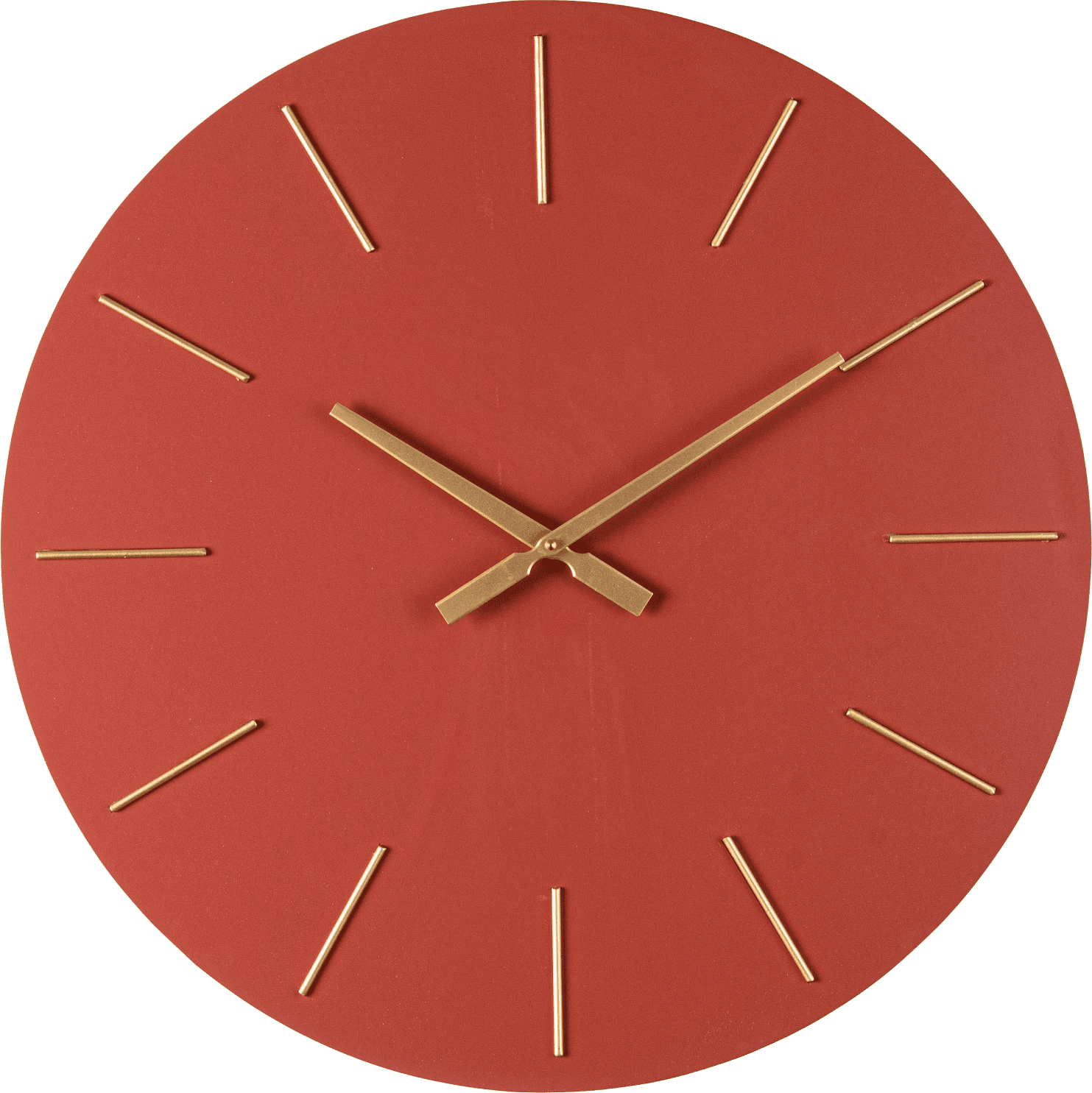Orologio da parete "Timeline" in acciaio a batteria Ø 60x5 h cm – Rosso – Bizzotto Homemotion – moderno