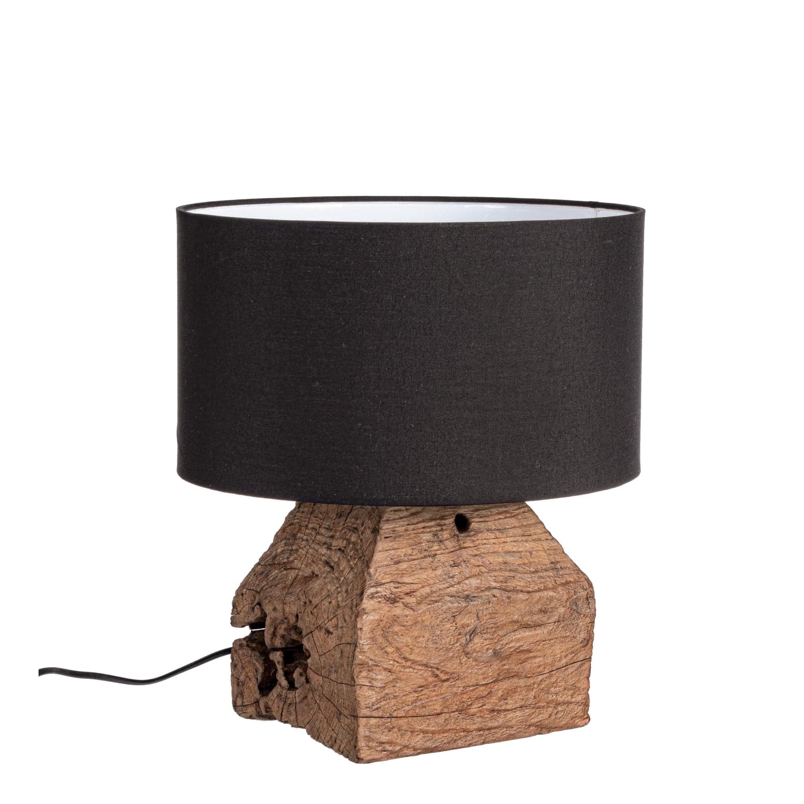 Lampada da tavolo "Lumen" in legno di teak riciclato h 40 cm - 10