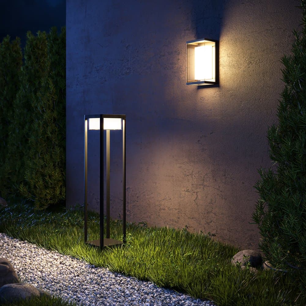 Lampada Da Parete Moderna Per Esterno Alluminio Nero Luce 10W Ip65 in Lampade da parete LuceArt - Montecorvino Pugliano, commercioVirtuoso.it
