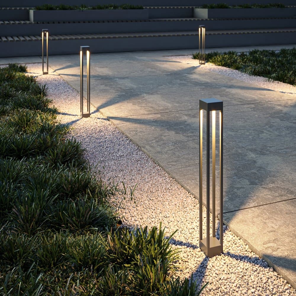 Lampada Da Terra Moderna Da Esterno Metallo Grafite Luce Led 10W Ip65 in Lampade da terra LuceArt - Montecorvino Pugliano, commercioVirtuoso.it