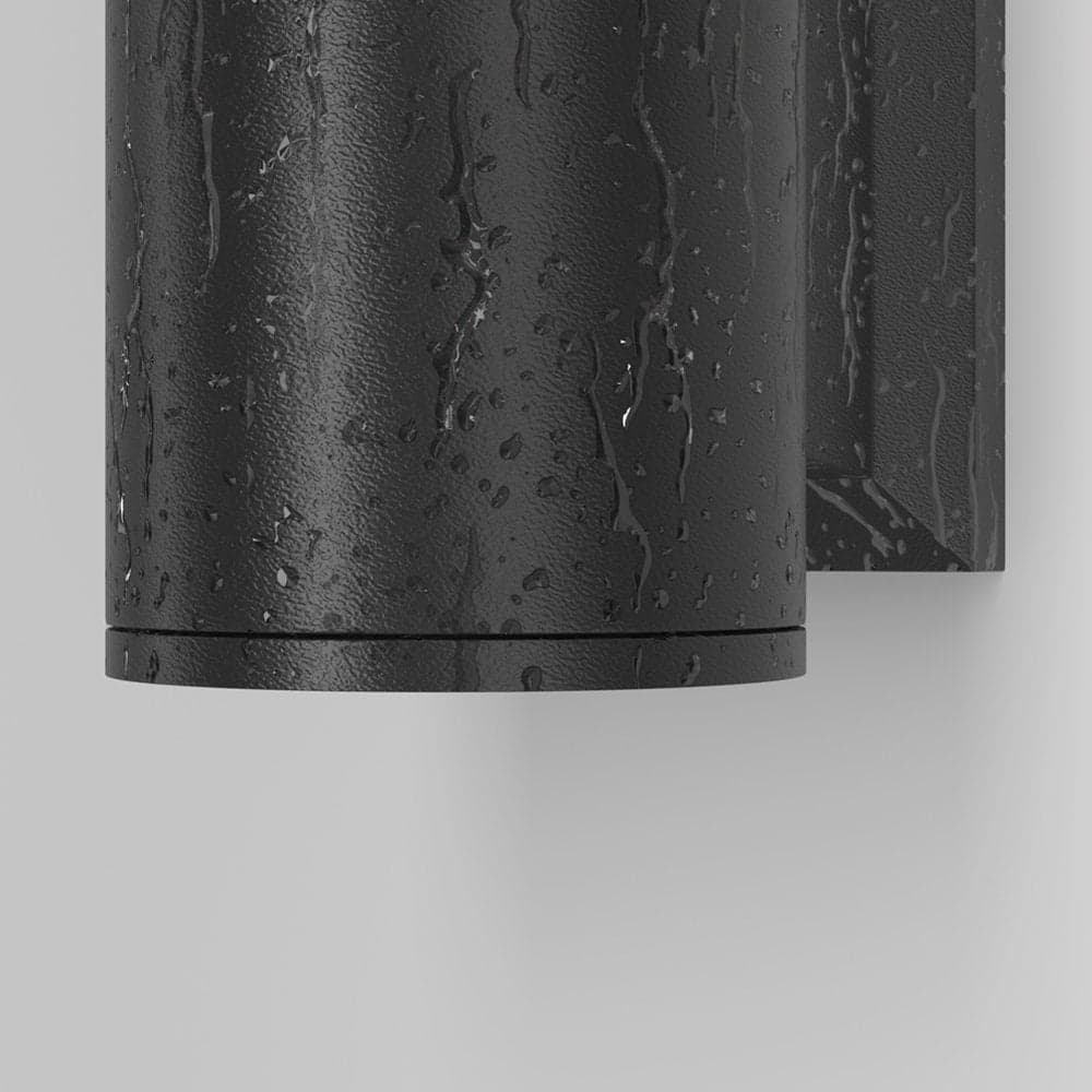 Lampada Da Parete Moderna Da Esterno Alluminio Nero 1 Luce Gu10 50W Ip54 in Lampade da parete LuceArt - Montecorvino Pugliano, commercioVirtuoso.it