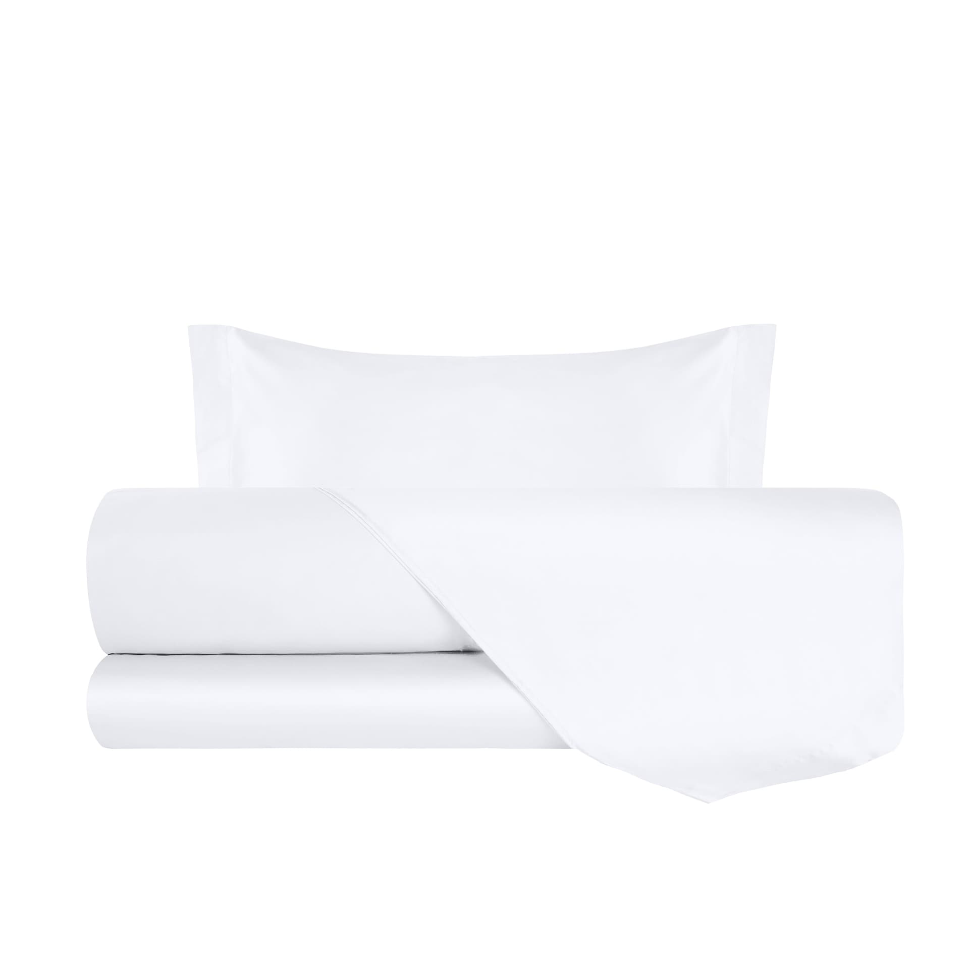Completo Letto in Raso di puro cotone Bianco - Vanita di raso