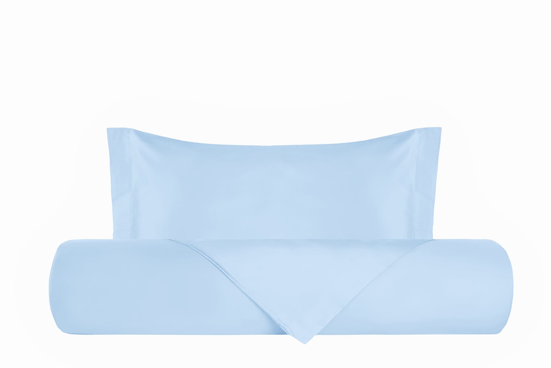Parure Copripiumino in Raso di puro cotone Azzurro - Vanita di raso