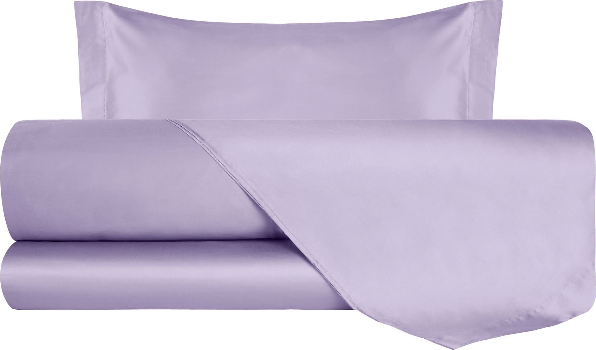 Completo Letto in Raso di puro cotone Lilla - Vanita di raso