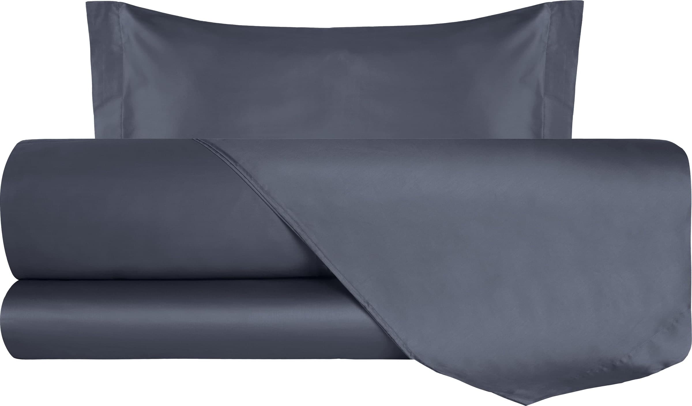 Completo Letto in Raso di puro cotone Grigio - Vanita di raso