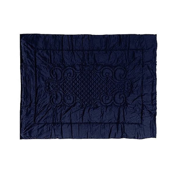 Plaid Arredo 140 x 180 cm in Raso di puro cotone Blu Notte