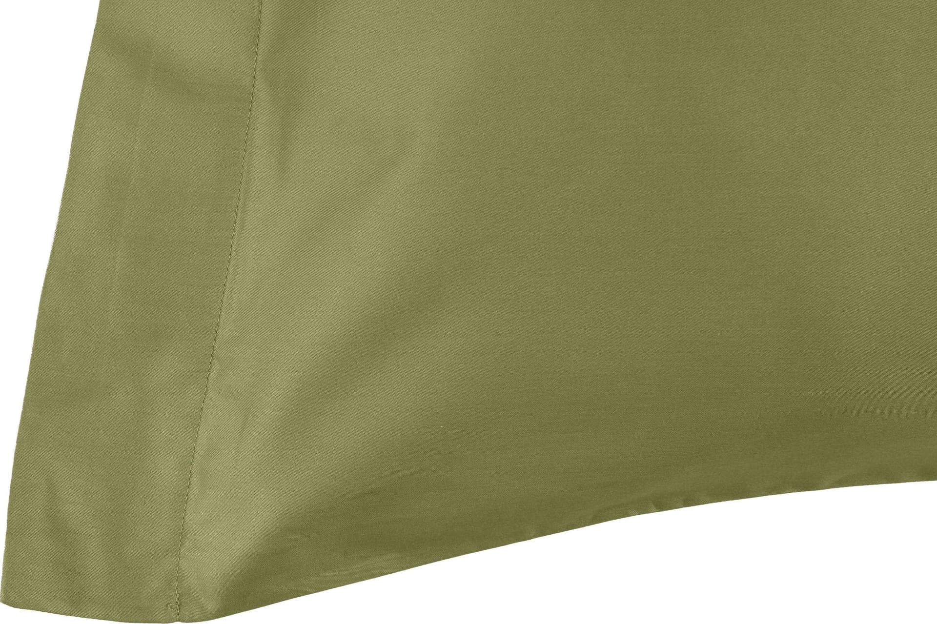 Coppia di federe a 2 volani  in Raso di puro cotone Verde Oliva - Vanita di raso