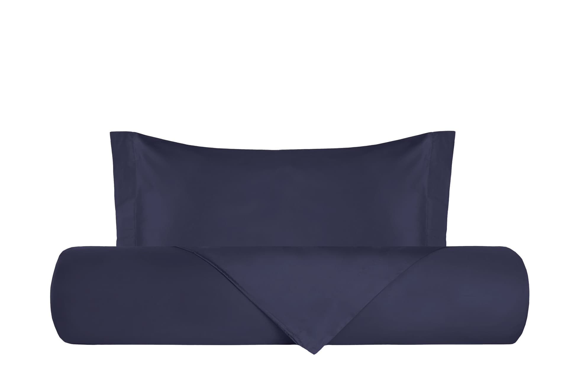 Parure Copripiumino in Raso di puro cotone Blu Notte - Vanita di raso