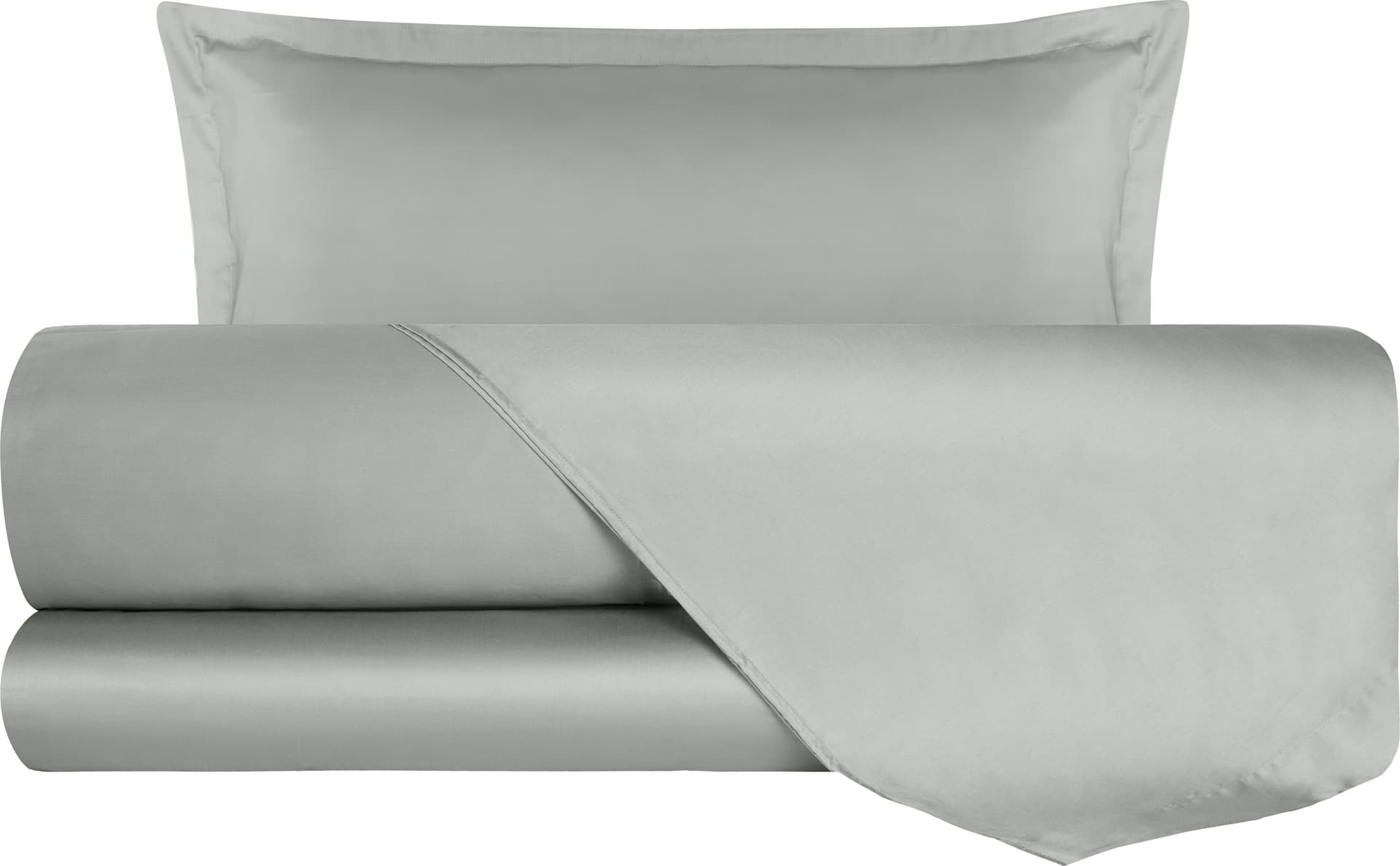 Completo Letto in Raso di puro cotone In Raso DELUXE Grigio Perla in Set di lenzuola e federe Vanita di raso - Sesto San Giovanni, commercioVirtuoso.it