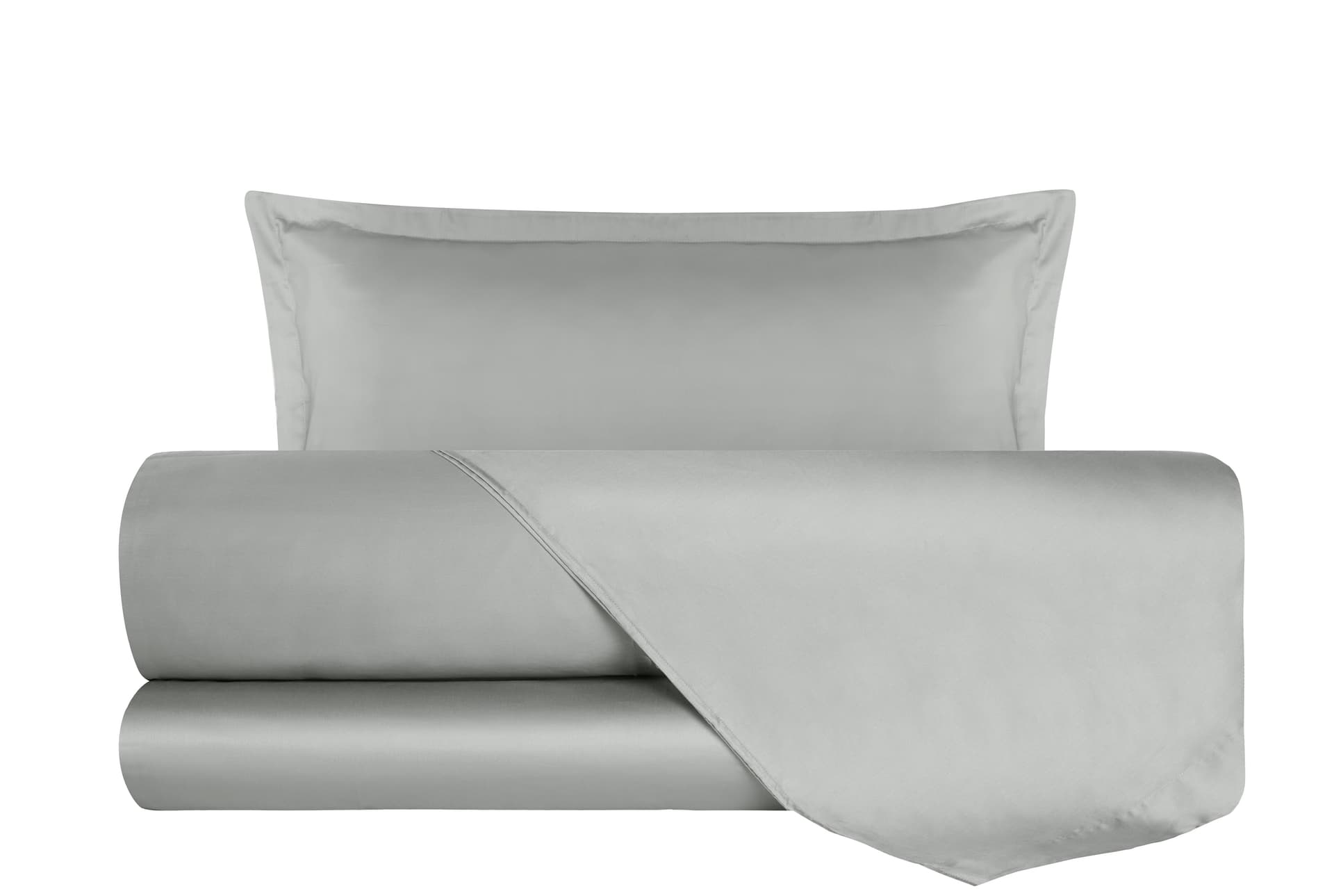 Completo Letto in Raso di puro cotone In Raso DELUXE Grigio Perla in Set di lenzuola e federe Vanita di raso - Sesto San Giovanni, commercioVirtuoso.it