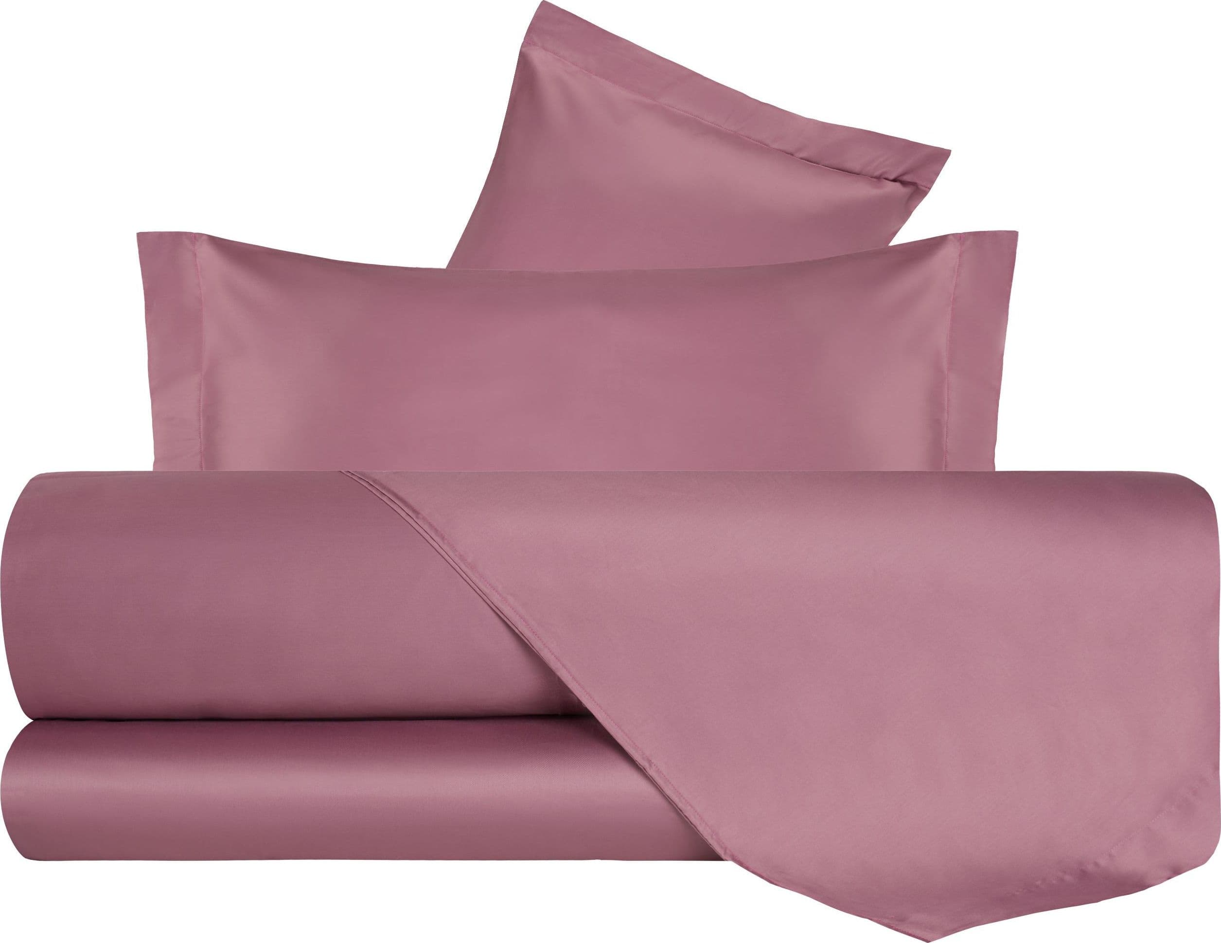 Completo Letto in Raso di puro cotone Rosa Nostalgia