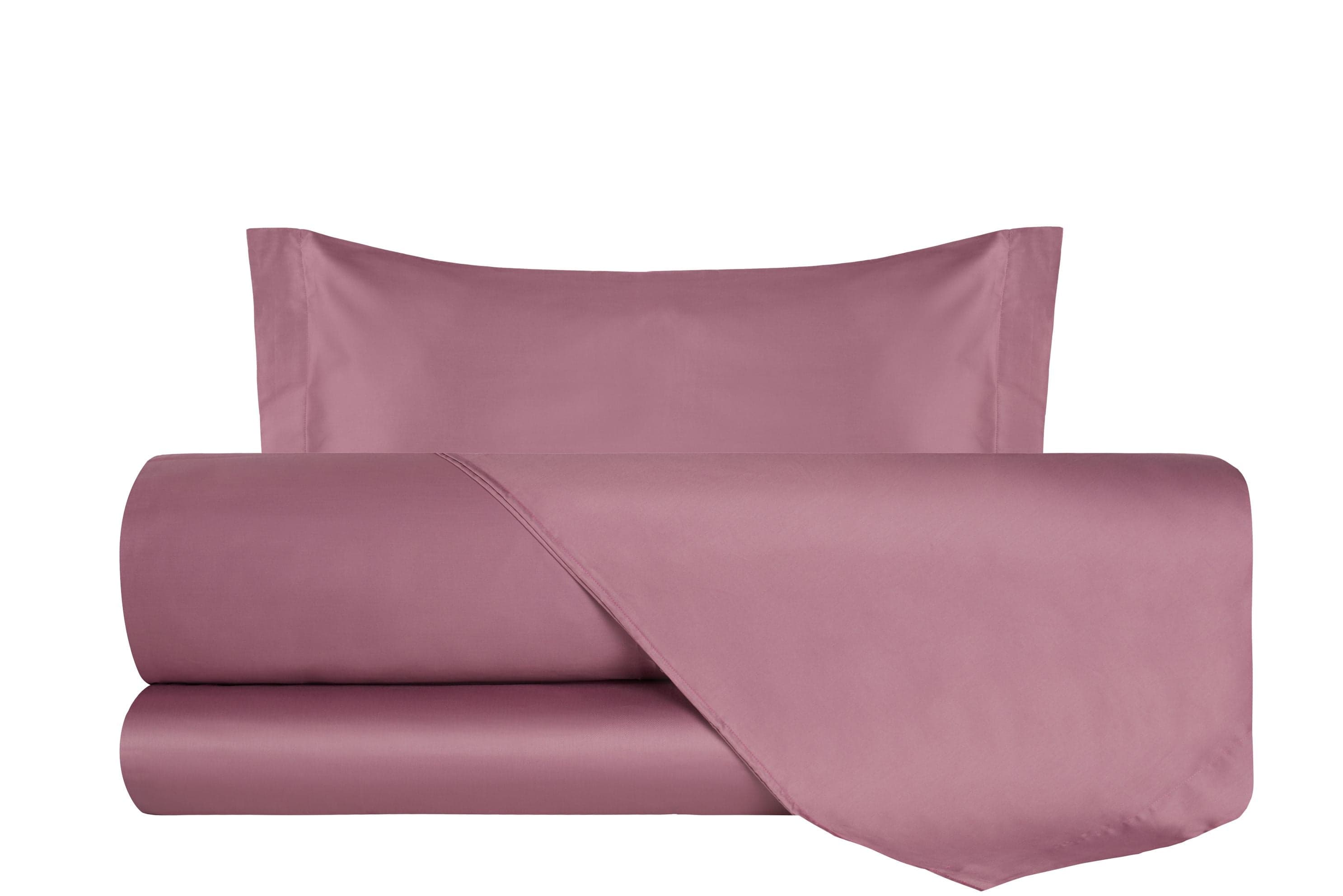 Completo Copripiumino in Raso di puro cotone Rosa Nostalgia - Vanita di raso