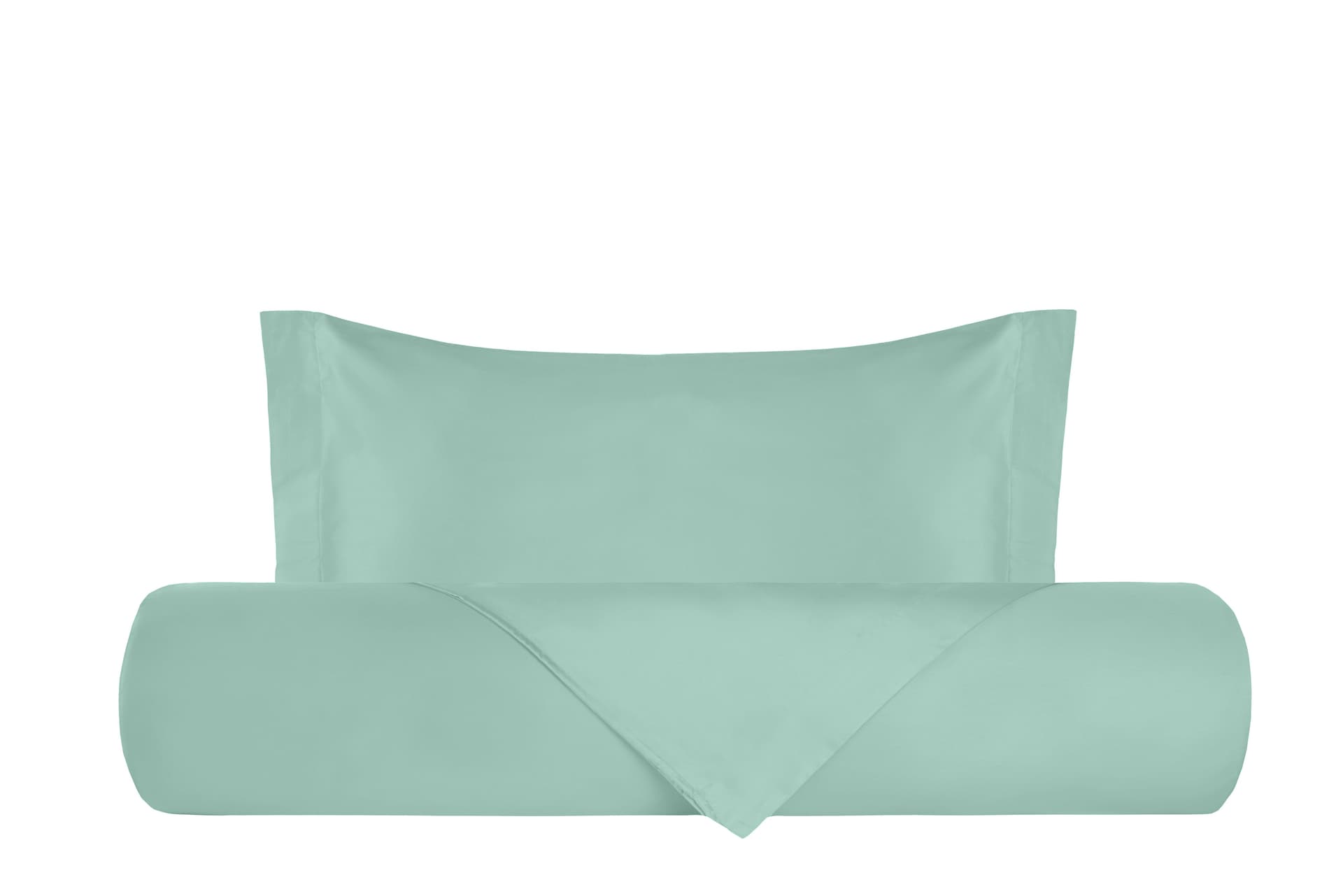 Parure Copripiumino in Raso di puro cotone Verde Acqua - Vanita di raso