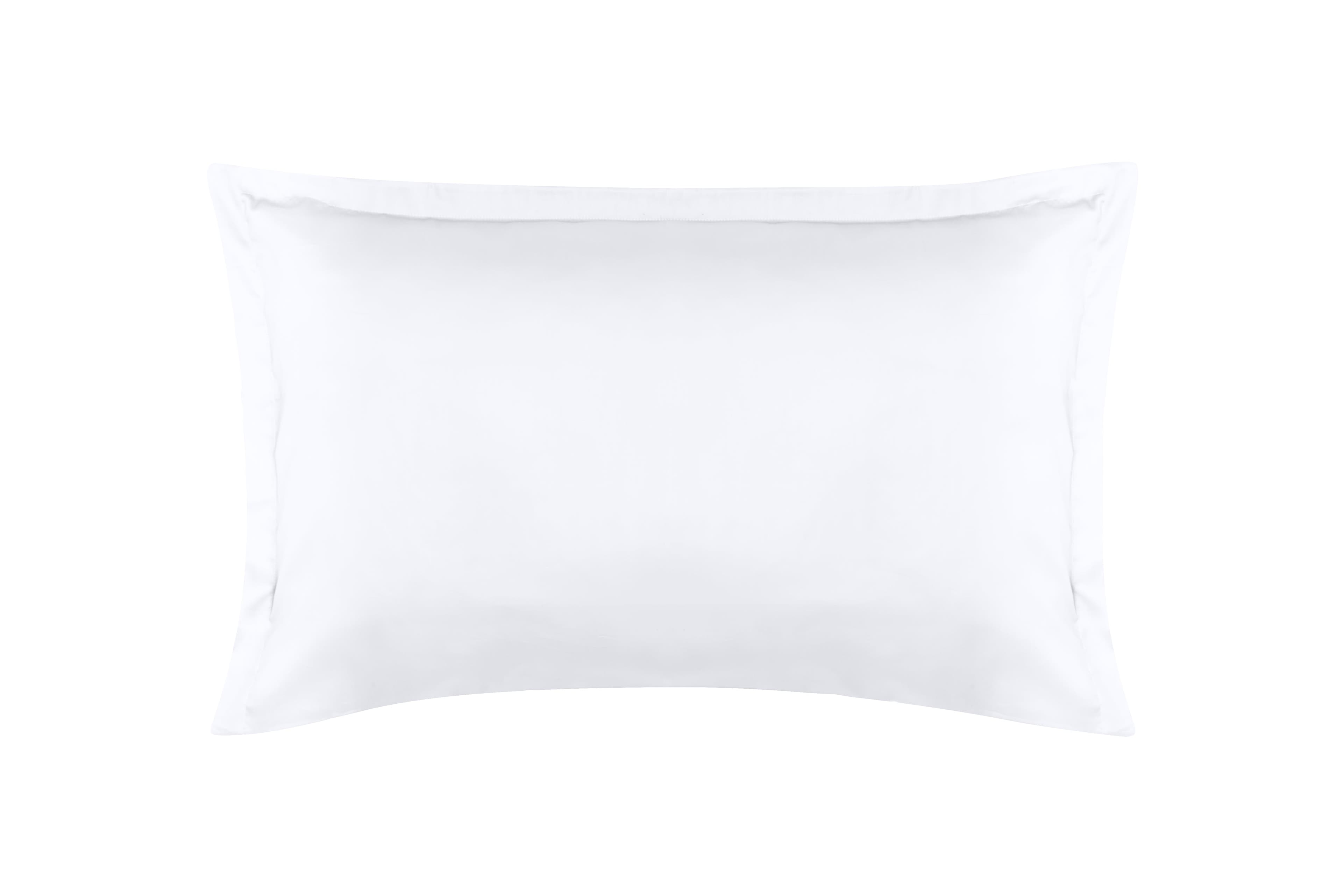 Coppia Di Federe in Raso di Puro Cotone DELUXE 3 Volani Bianco