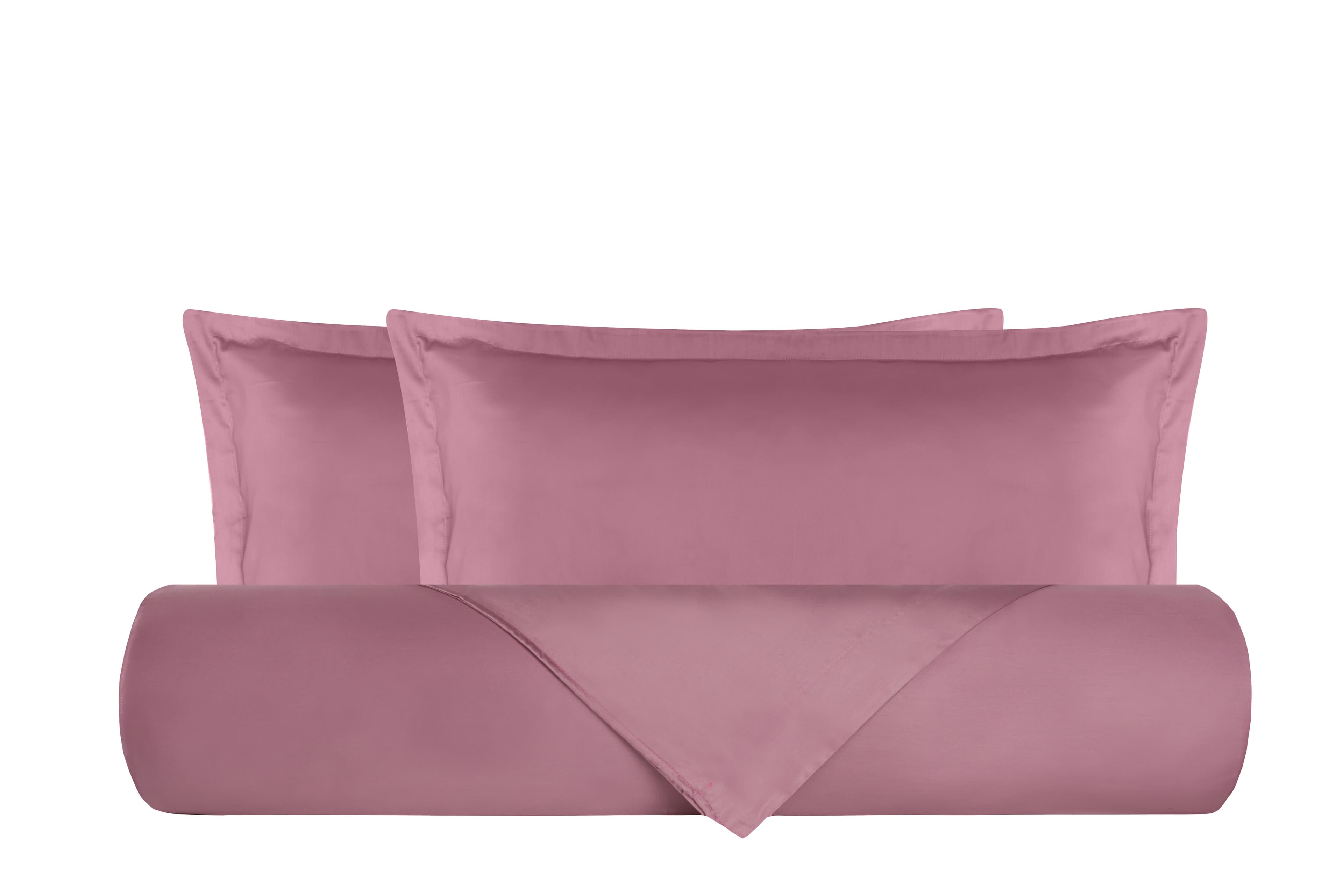 Parure Copripiumino in raso di puro cotone DELUXE 3 volani Rosa Nostalgia in Set copripiumini e federe Vanita di raso - Sesto San Giovanni, commercioVirtuoso.it