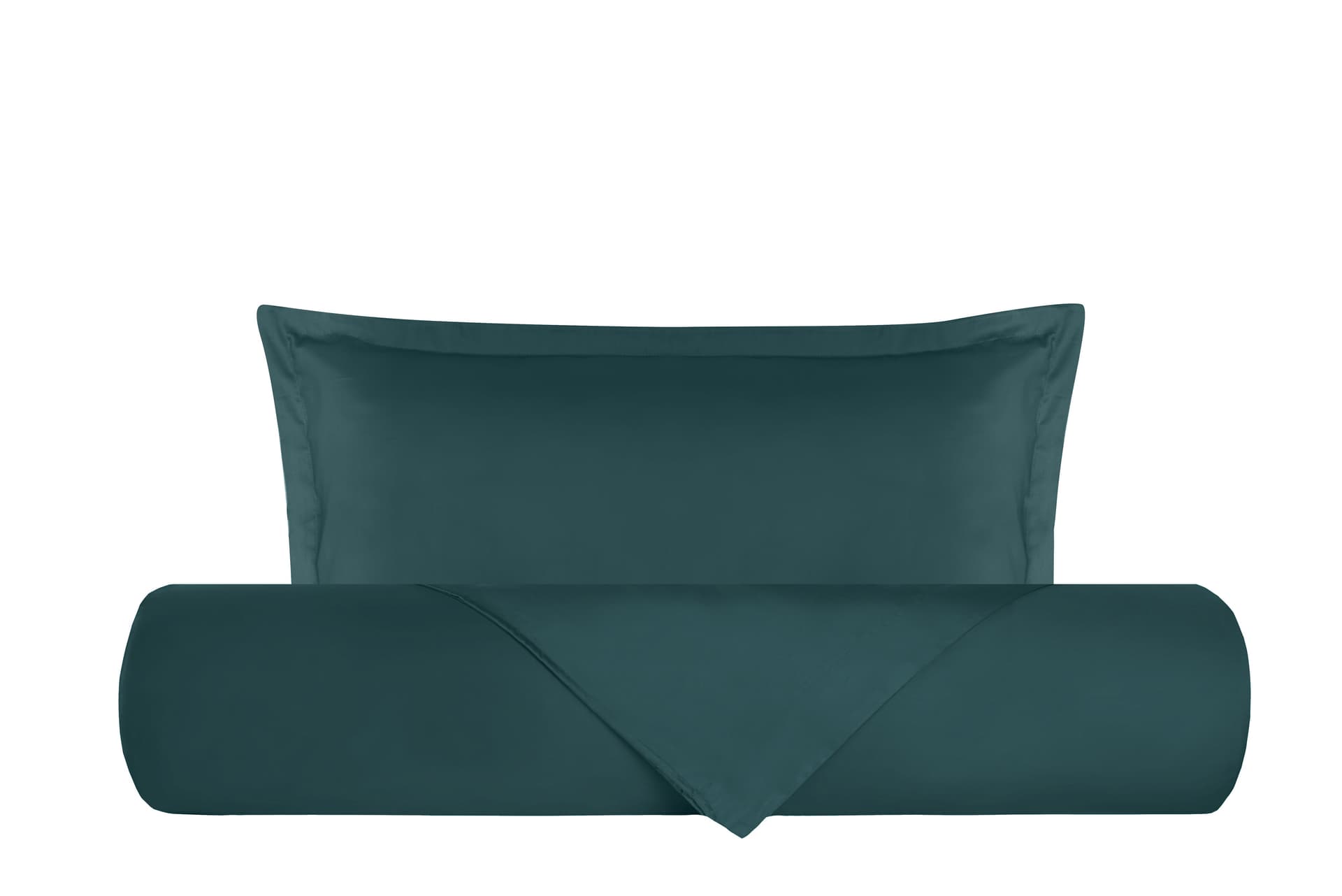 Parure Copripiumino in raso di puro cotone DELUXE 3 volani Verde Smeraldo in Set copripiumini e federe Vanita di raso - Sesto San Giovanni, commercioVirtuoso.it