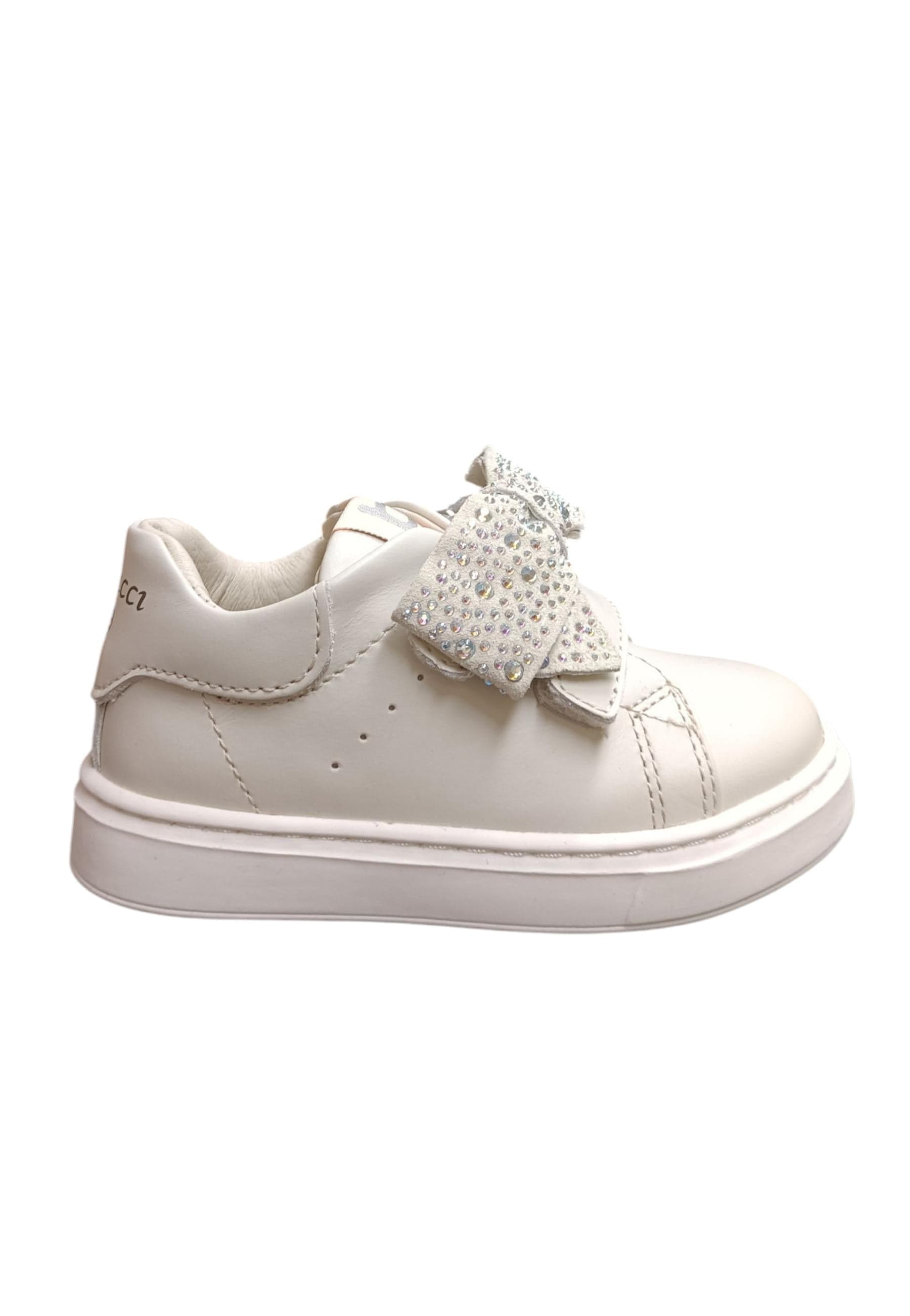 Sneakers primi passi bambina Balducci Cita bianco pelle - Purezza classica con chiusura velcro - 6